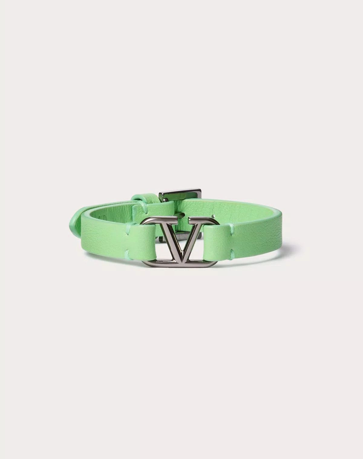 Valentino oc11z0725 Size:OS/ Signature Leather Bracelet in Green Size ONE SIZE - 1 Thumbnail