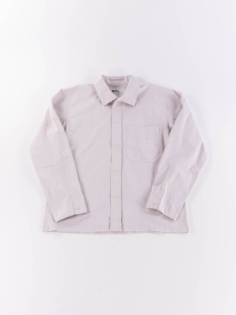 MHL - Asymmetric Collar Shirt - Pale Grey