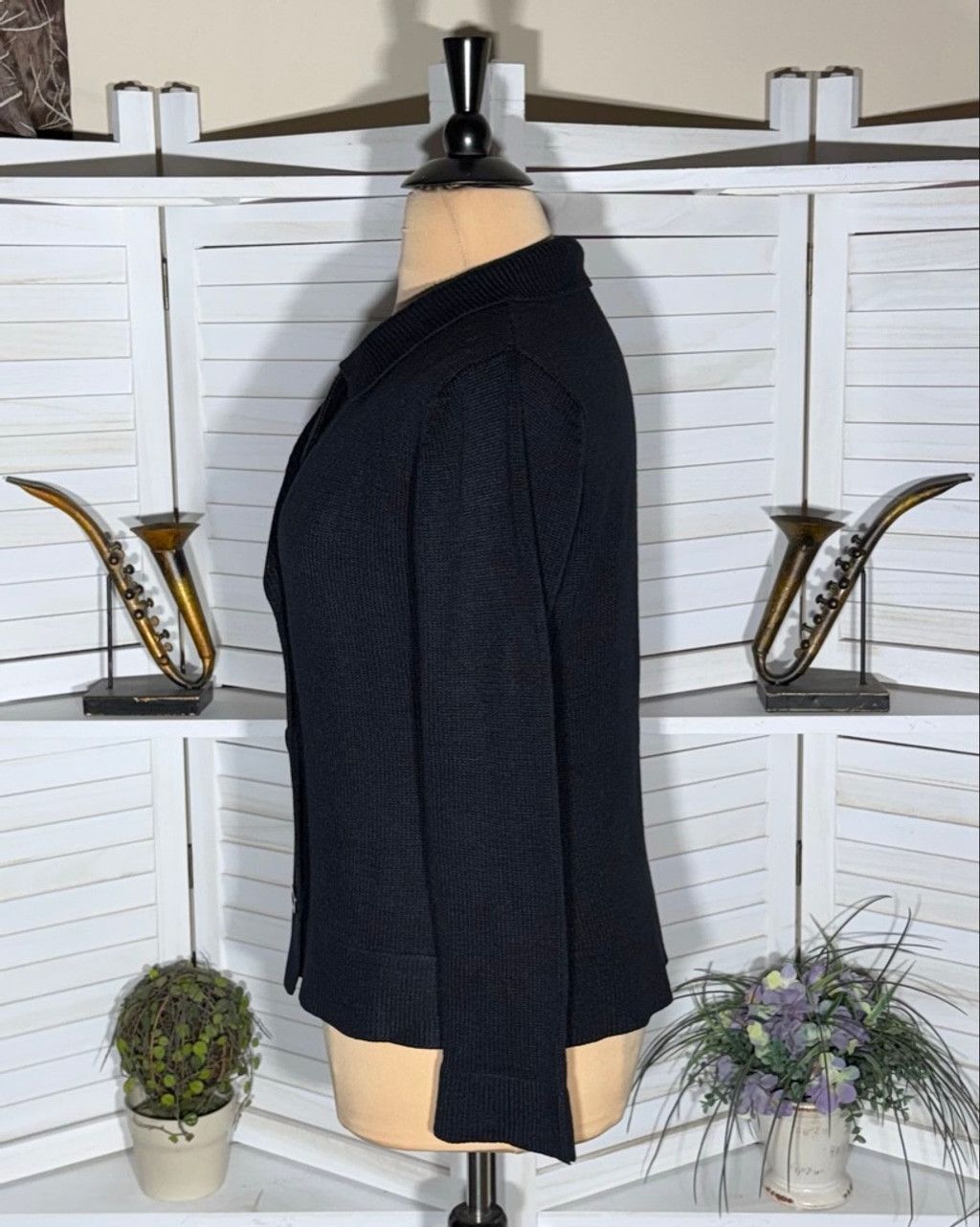 EFFECTOR Vintage 90s Y2K cardigan buttoned down knit black sz XL Size XL / US 12-14 / IT 48-50 - 3 Thumbnail