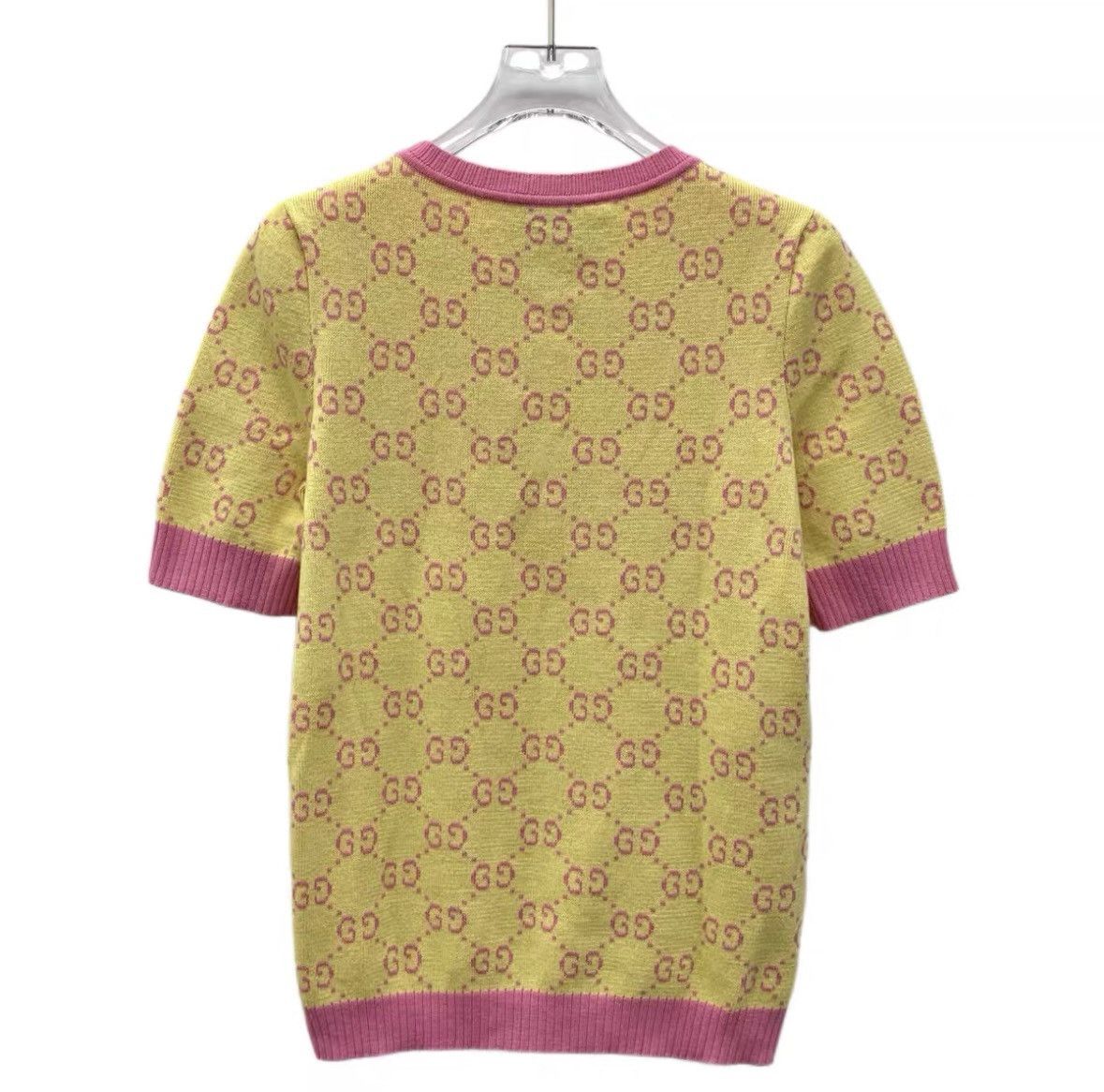 Gucci GUCCI Jacquard Wool Short Sleeve Knit Sweater K26WX Size S / US 4 / IT 40 - 2 Thumbnail