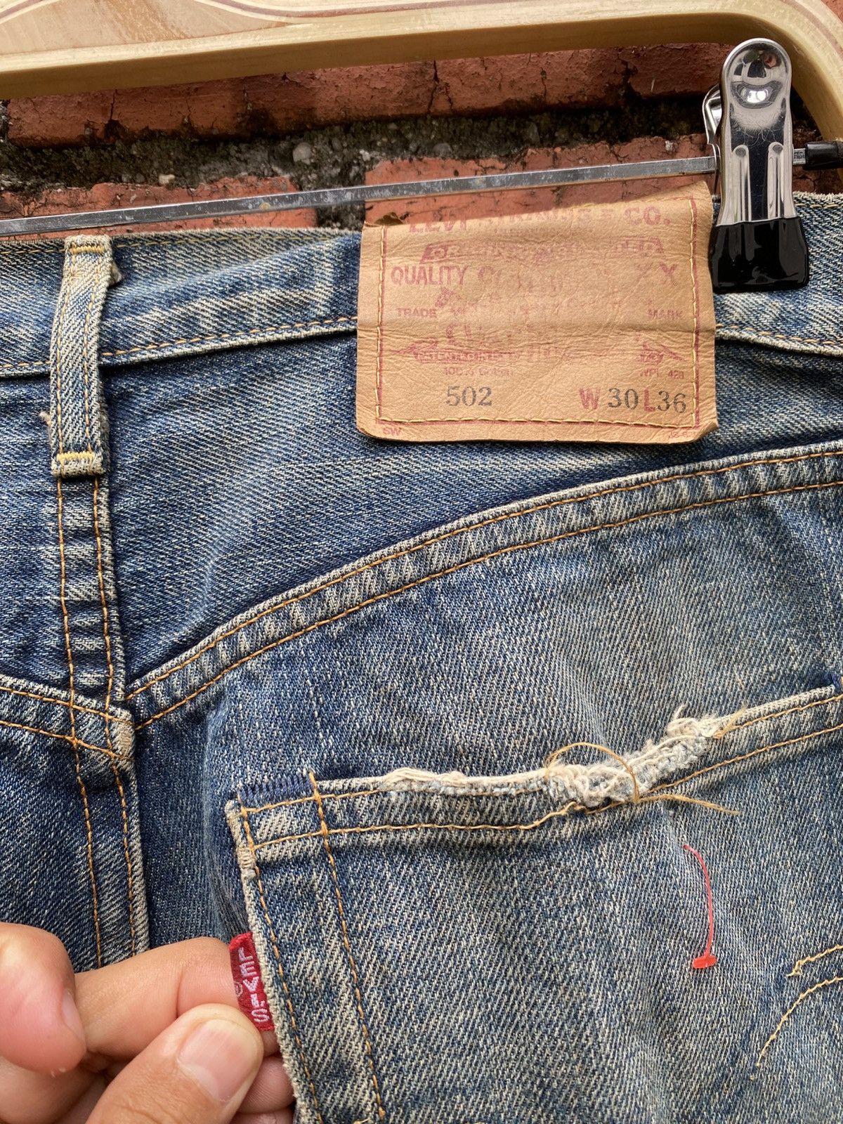 Levi's Vintage Clothing W31x35 Vintage levi's 502 redline big E made in JAPAN Size US 31 - 7 Thumbnail