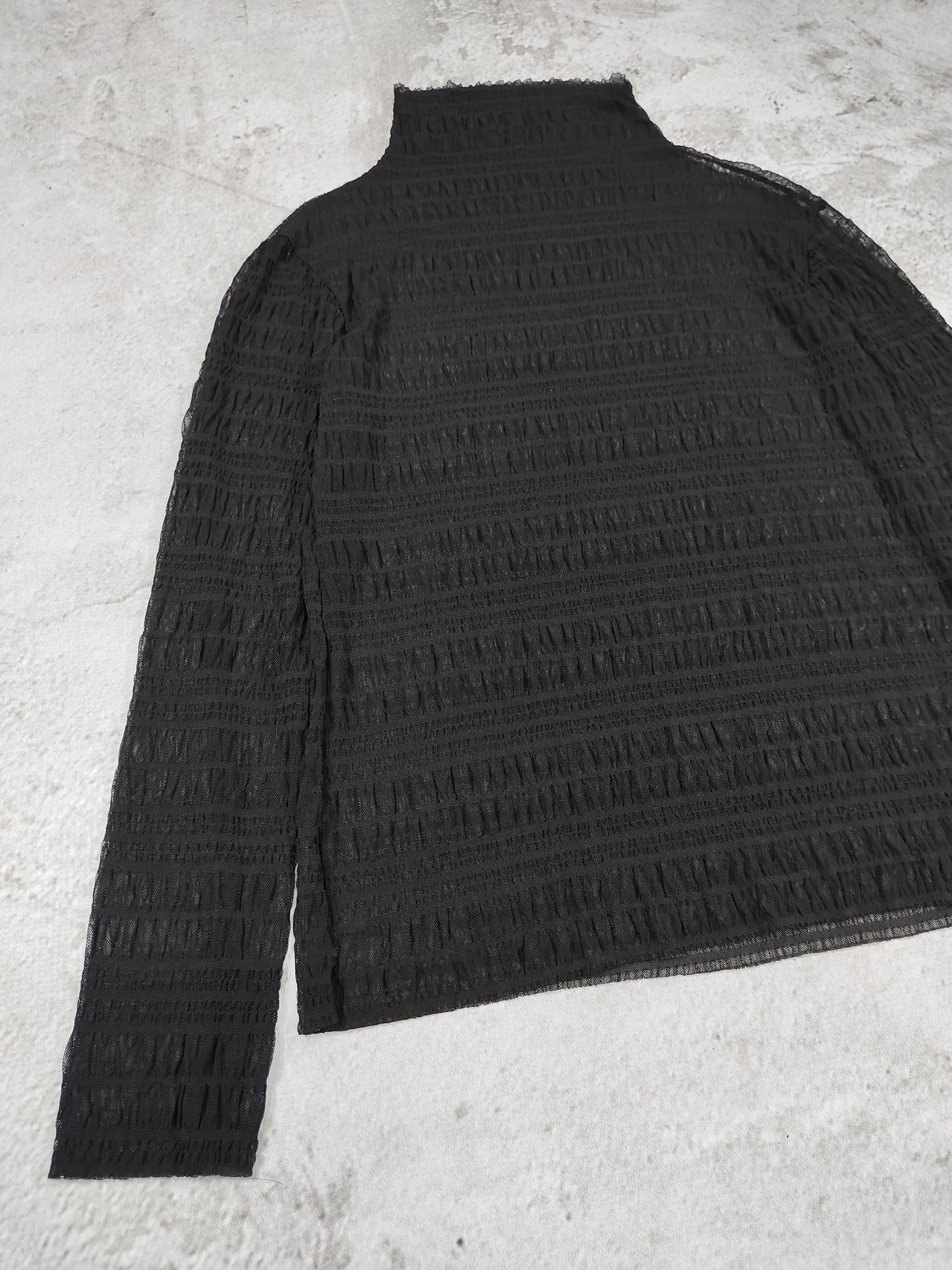 Japanese Brand Libby&Rose- Gothic Sheer Wrinkle Textured Layering Top Size L / US 10 / IT 46 - 6 Thumbnail