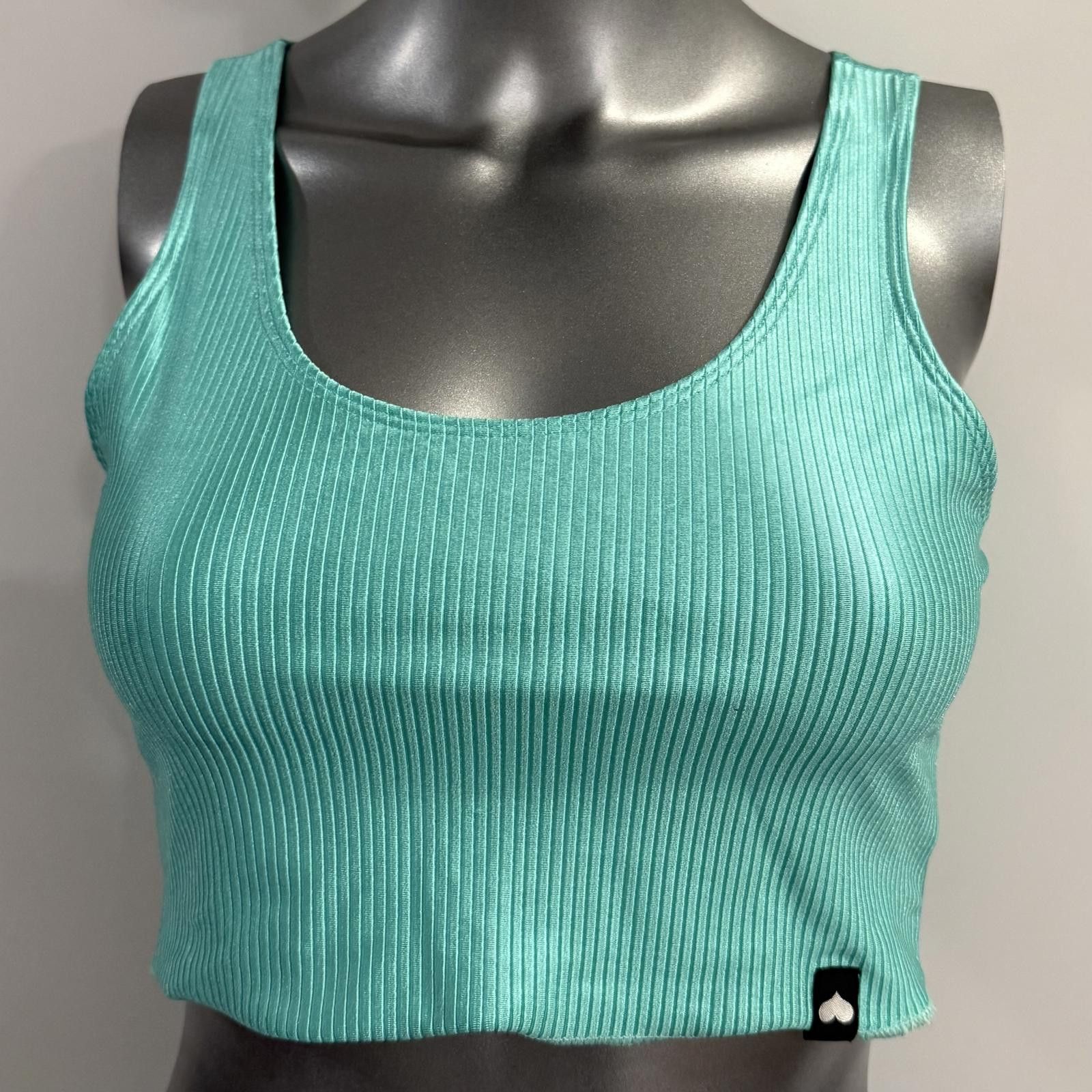 Other Booty By Brabants Chic Ribbed Crop Top in Aqua One Size Size ONE SIZE - 1 Thumbnail