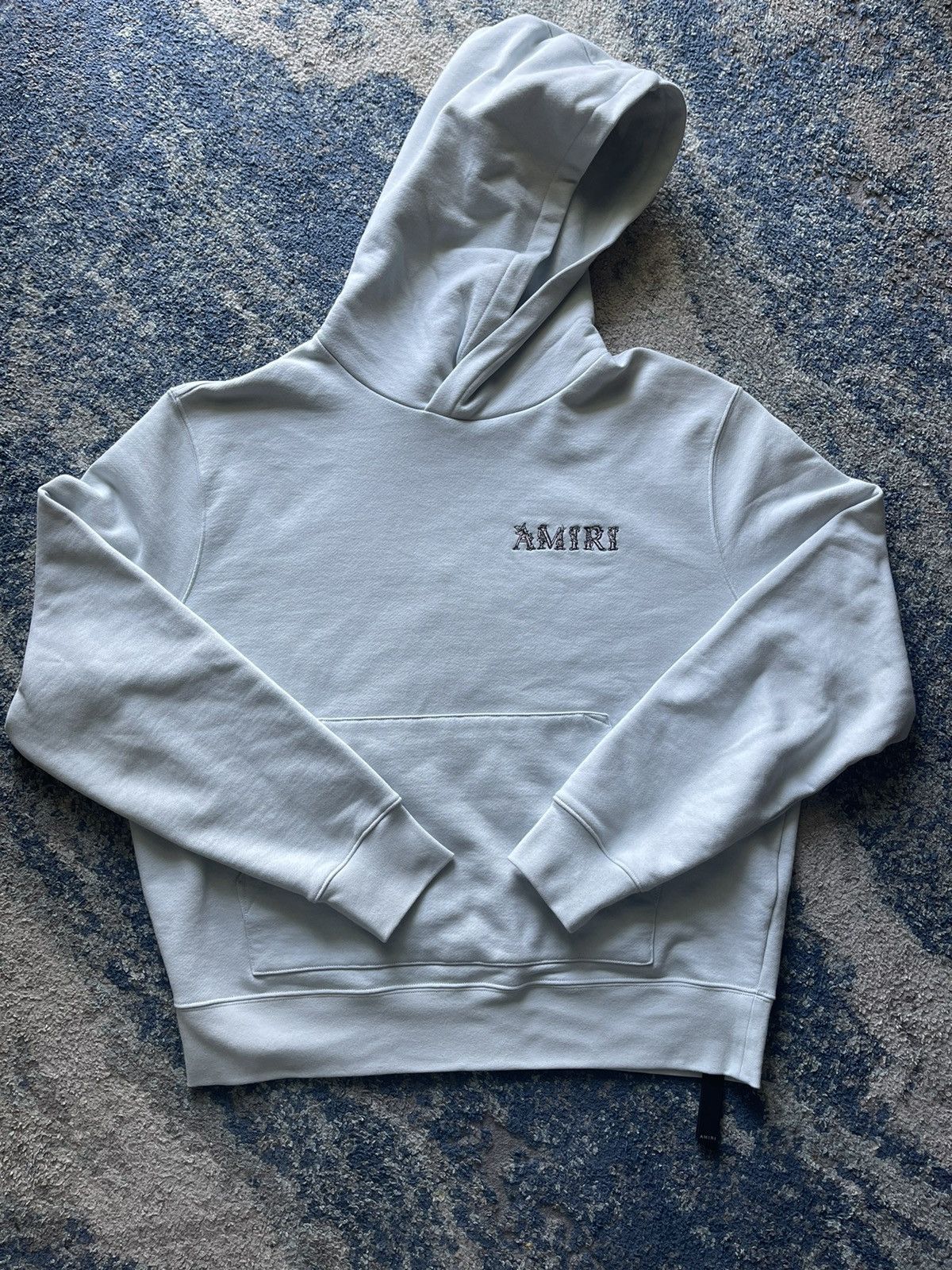 image of Amiri Men's Baroque Logo Hoodie in Grey (Size XL)