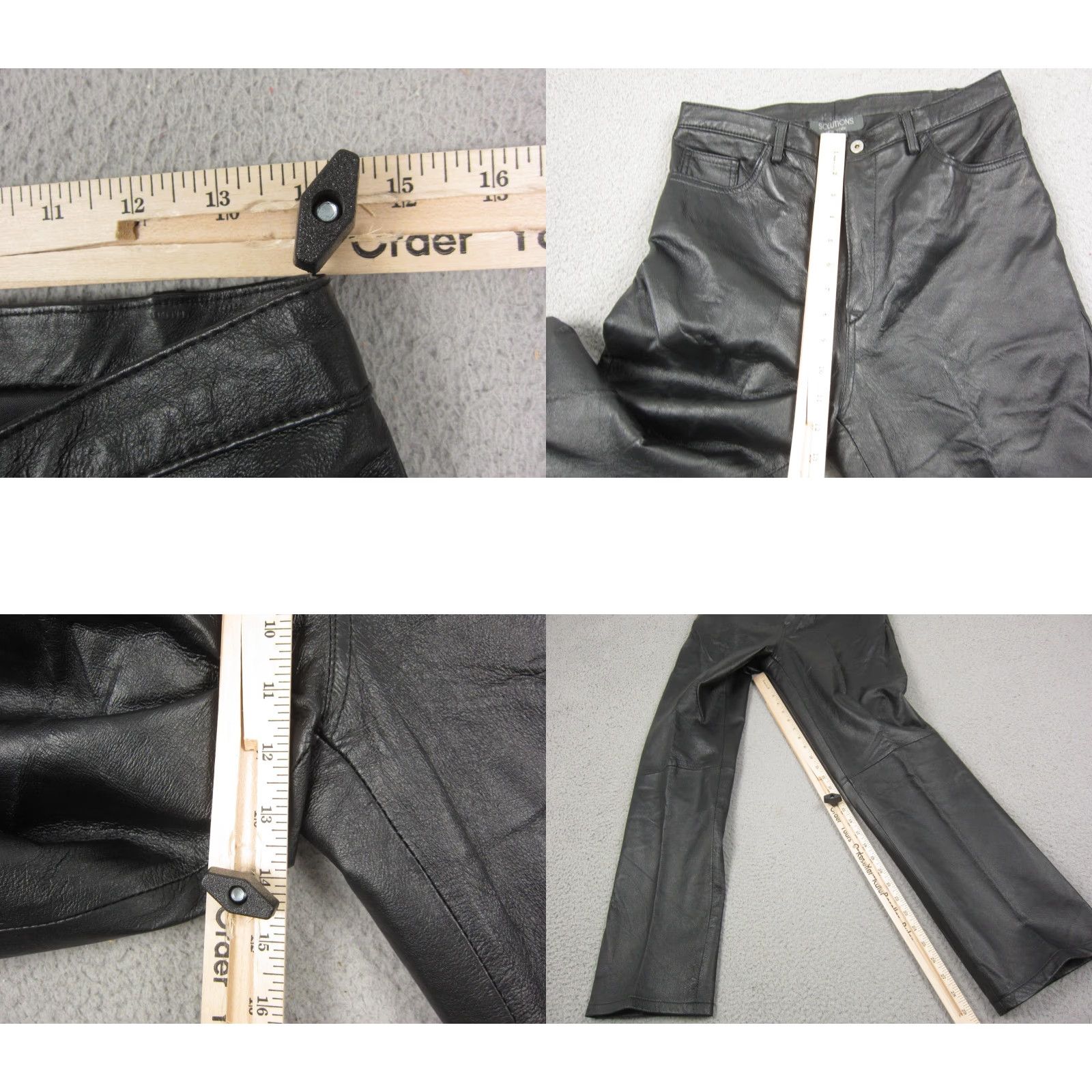 Vintage VINTAGE SOLUTIONS New York Leather Pants Womens 8 Black Straight Ankle Pockets Mens Size 30" / US 8 / IT 44 - 8 Thumbnail