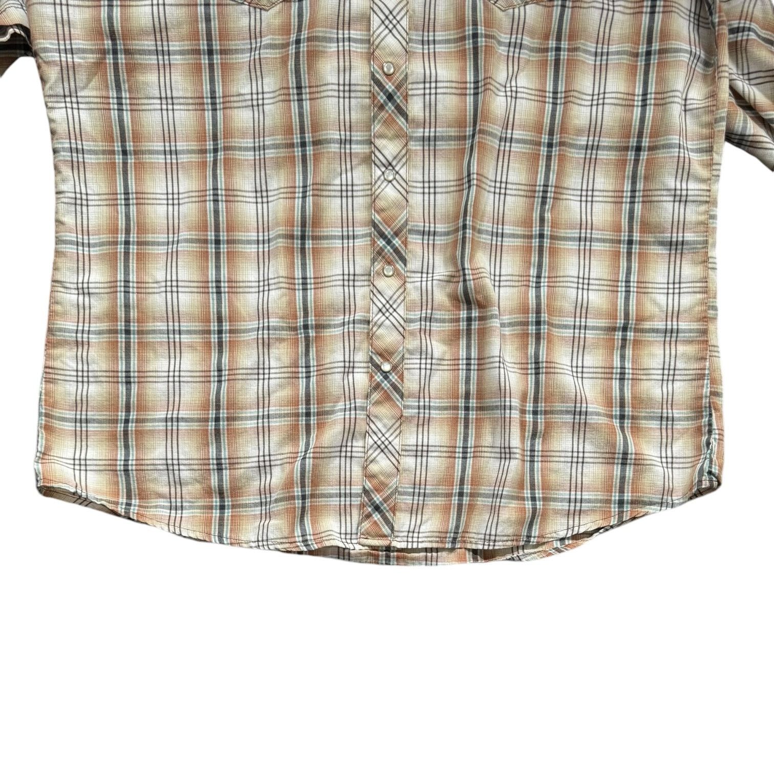 Wrangler Vintage Wrangler Wrancher Short Sleeve Plaid Shirt XL Tall Size US XL / EU 56 / 4 - 4 Thumbnail