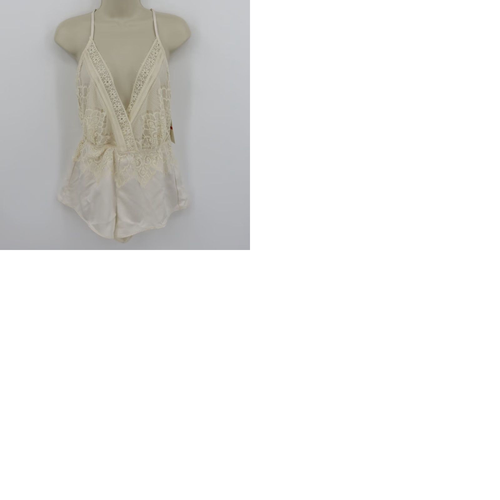 Vintage Flora Nikrooz Women XS Cream Floral Lace Romper One Piece NEW Size 26" / US 2 / IT 38 - 9 Thumbnail