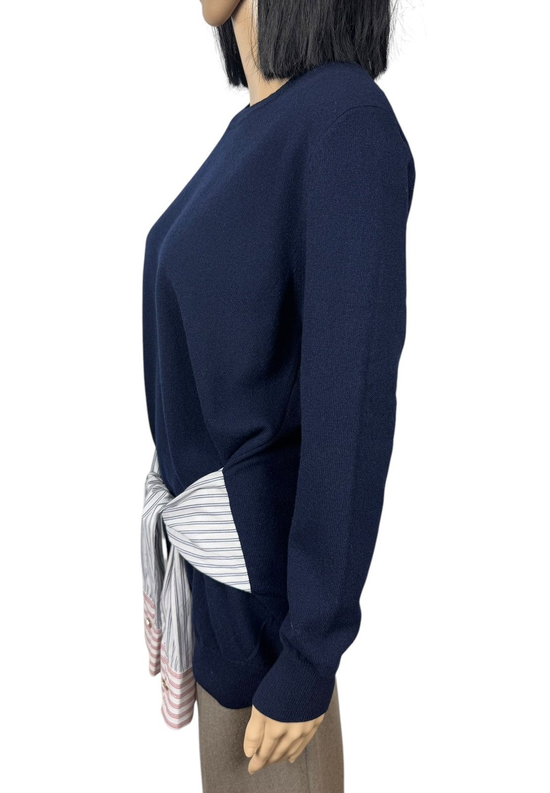 Sandro Sandro Suzanne Poplin-Trimmed Knit Sweater Wool-Cashmere 1 Size S / US 4 / IT 40 - 5 Thumbnail