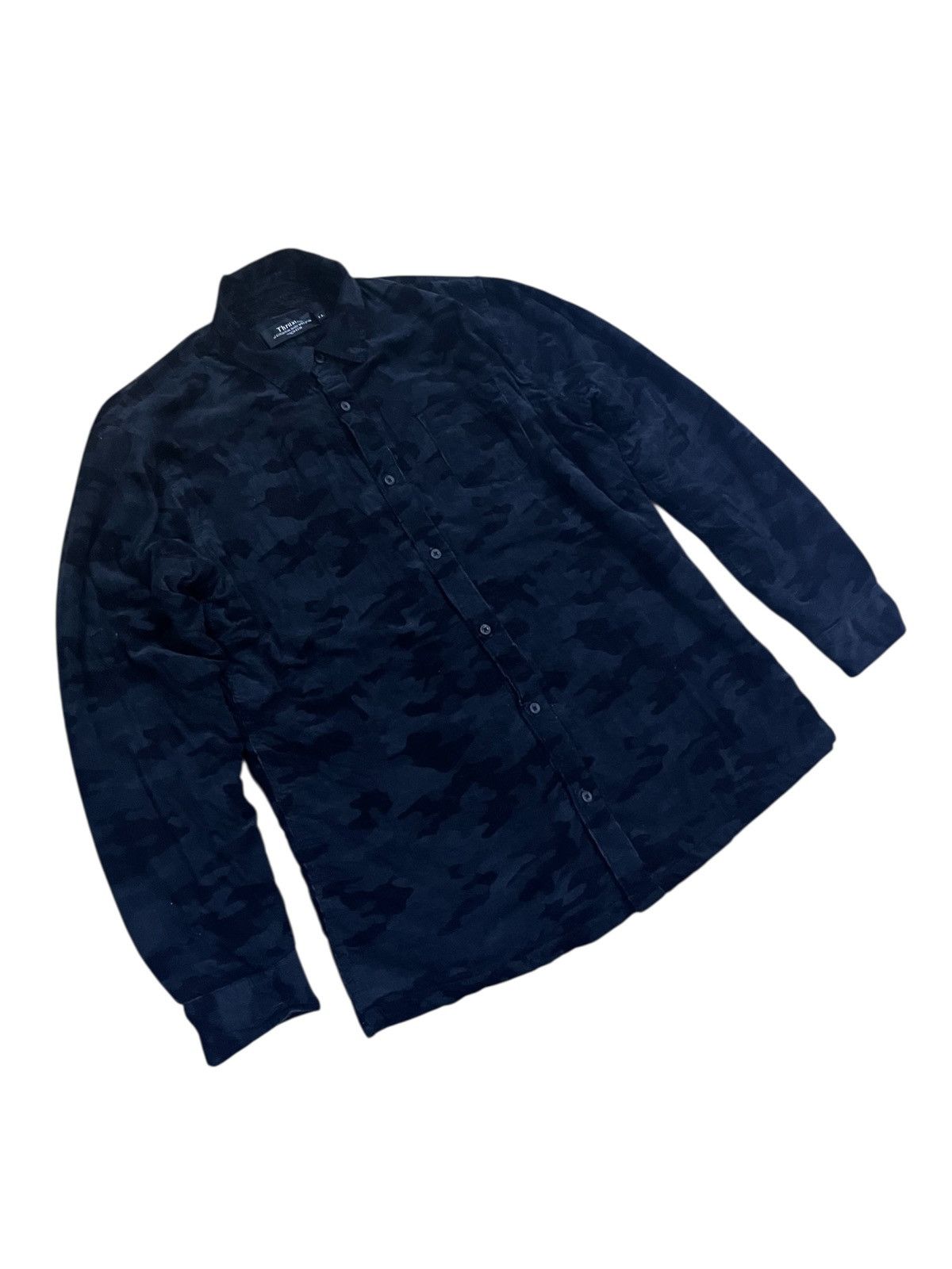 Japanese Brand THRUXTON CAMO BLACK CORDUROI FLEECE BUTTON UP JAKET Size US L / EU 52-54 / 3 - 3 Thumbnail