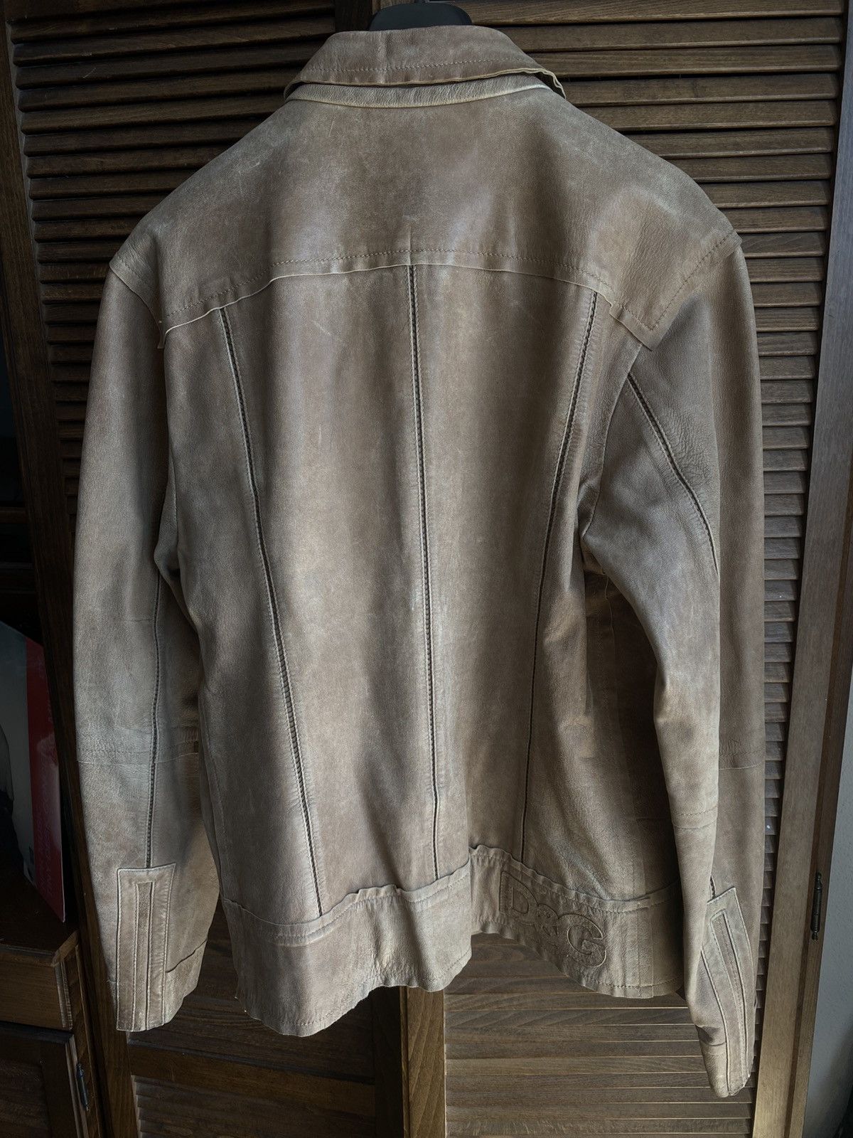 Dolce & Gabbana 2000s Dolce & Gabbana Beige Rodeo Leather Jacket Size US XL / EU 56 / 4 - 5 Thumbnail