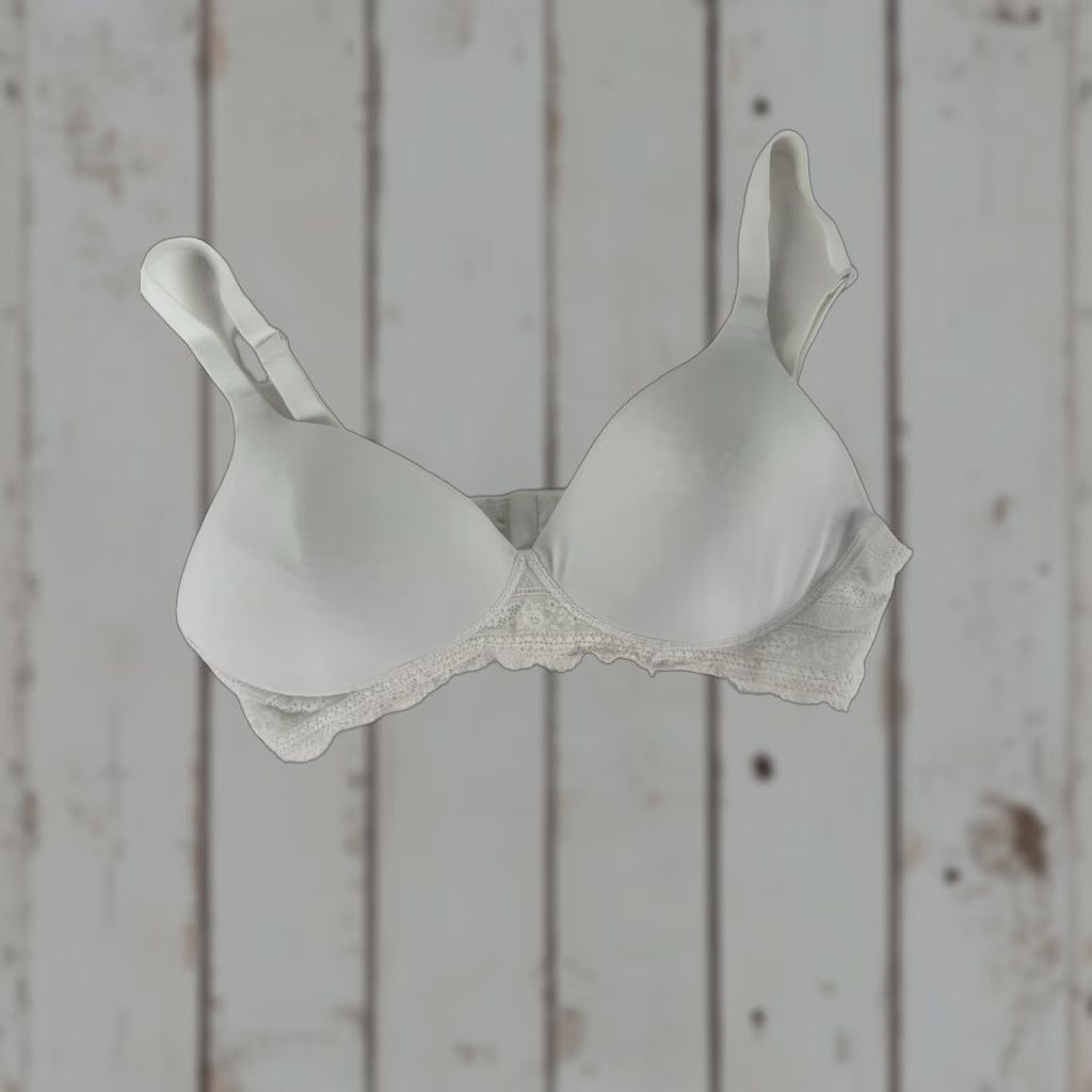 Vintage Warners Wireless T-Shirt Bra Women’s 38C White Lightly Lined Opaque Size ONE SIZE - 1 Thumbnail