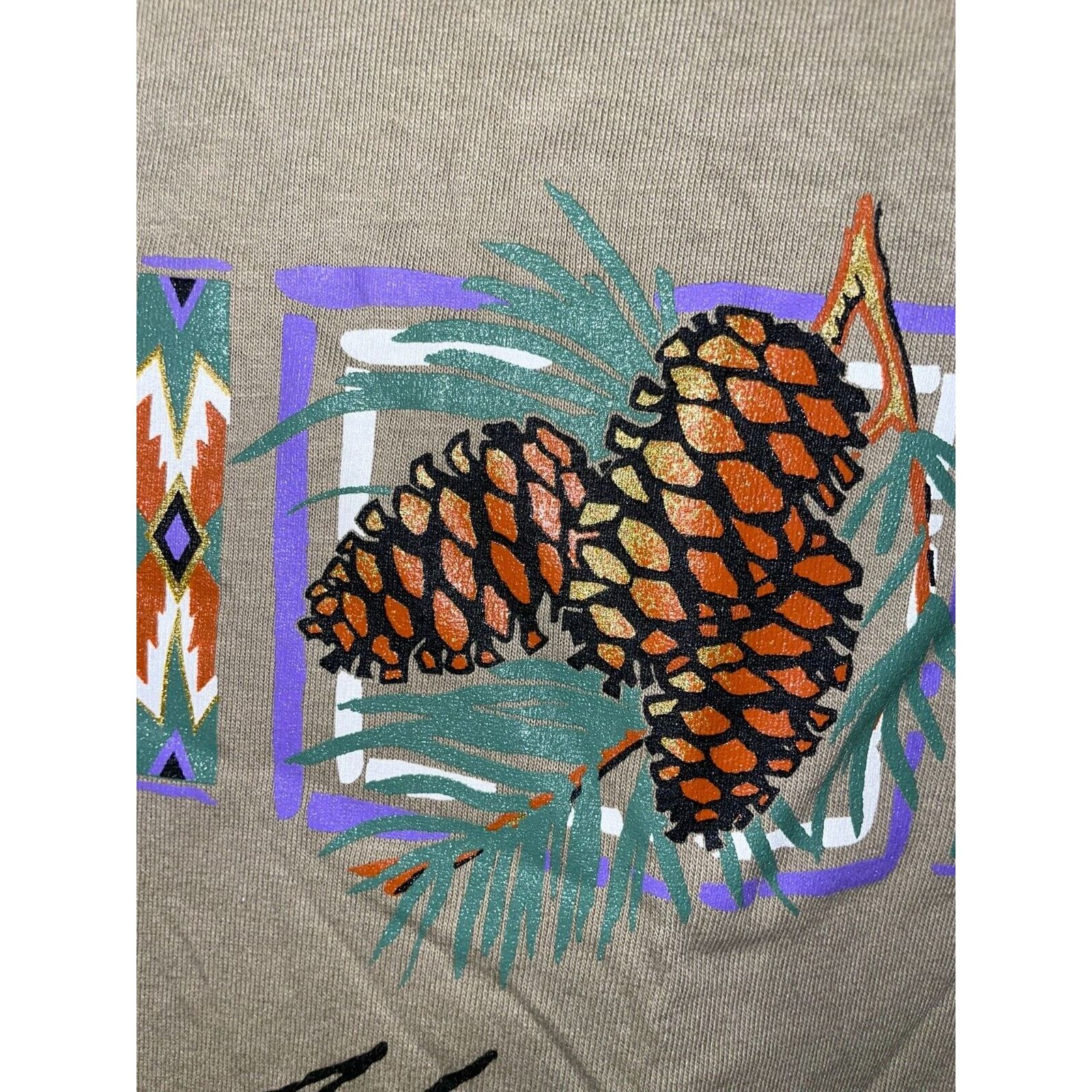 Jerzees Vintage Montana Brown Shirt Pinecone Tee VTG 90s 1997 Large Size US L / EU 52-54 / 3 - 4 Thumbnail