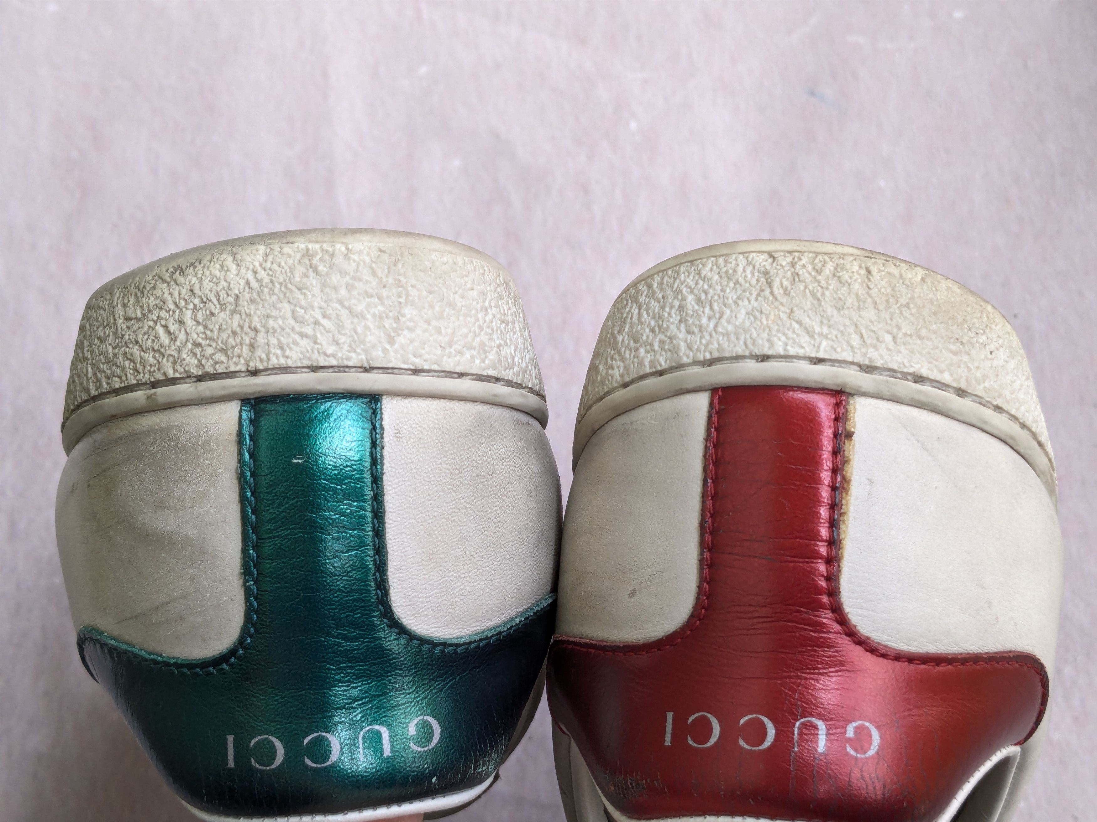 Gucci Gucci Ace Sneakers White 8.5 Distressed Low Tops Leather Size US 8.5 / EU 41-42 - 14 Thumbnail