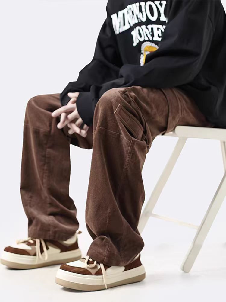 image of High Street Vintage Loose Casual Pants Brown, Men's (Size 32)