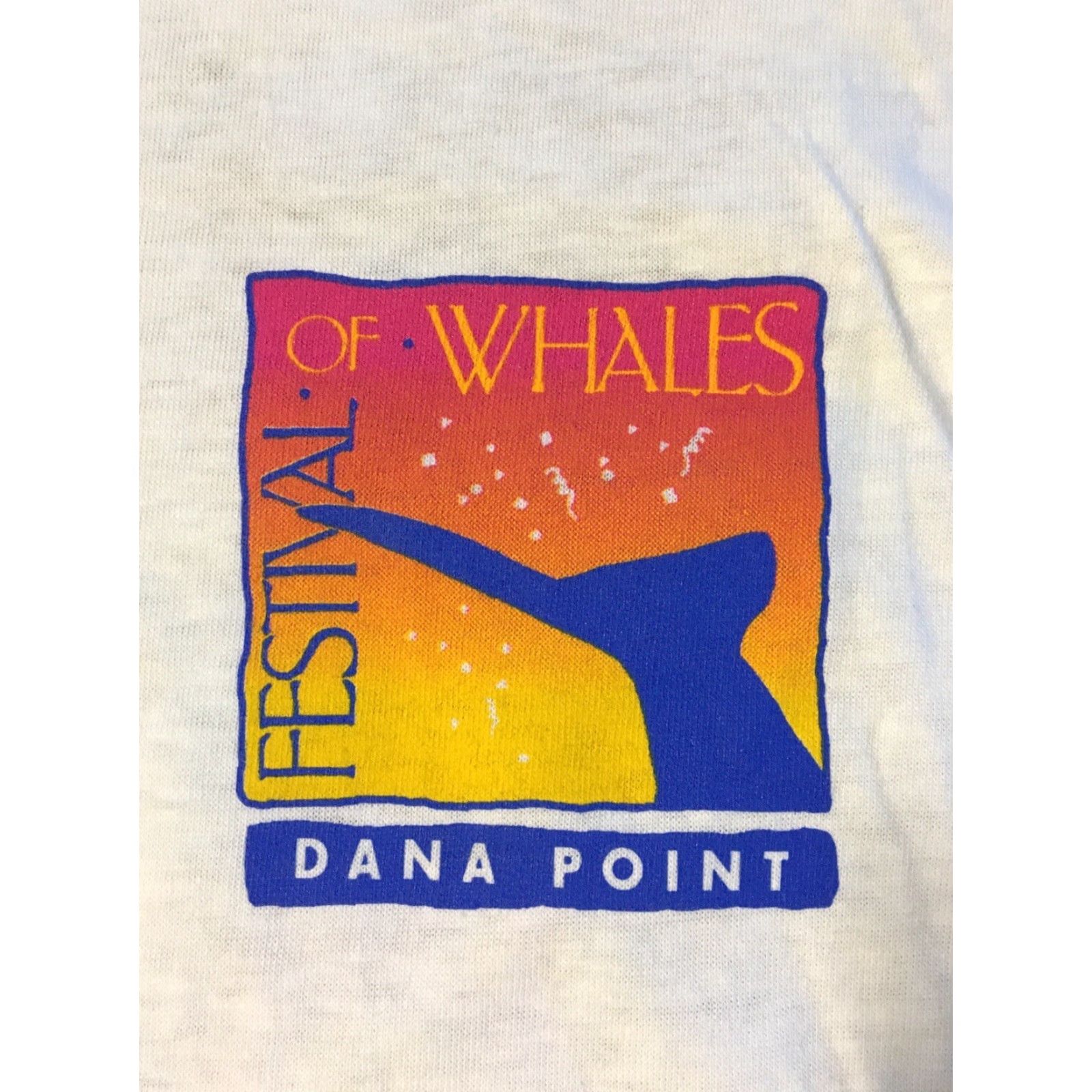 Vintage Vtg 90s Festival Of Whales Shirt XL White USA Nature Ocean Fun Animal Mens T-Shirt Graphic Tee Single Stitch Size US XL / EU 56 / 4 - 4 Thumbnail