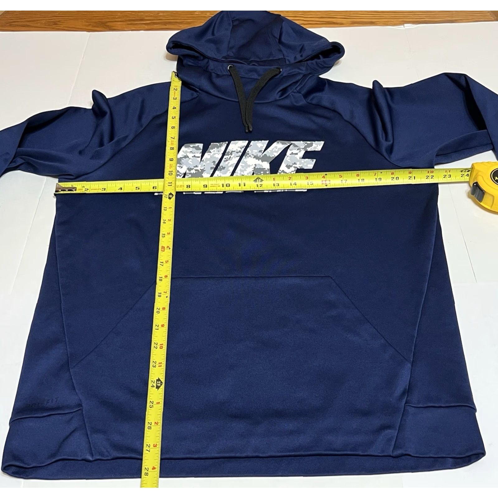Nike Nike Dri-Fit Pullover Hoodie Men L Blue Camouflage Logo Fleece Pocket Hooded Size US L / EU 52-54 / 3 - 4 Thumbnail