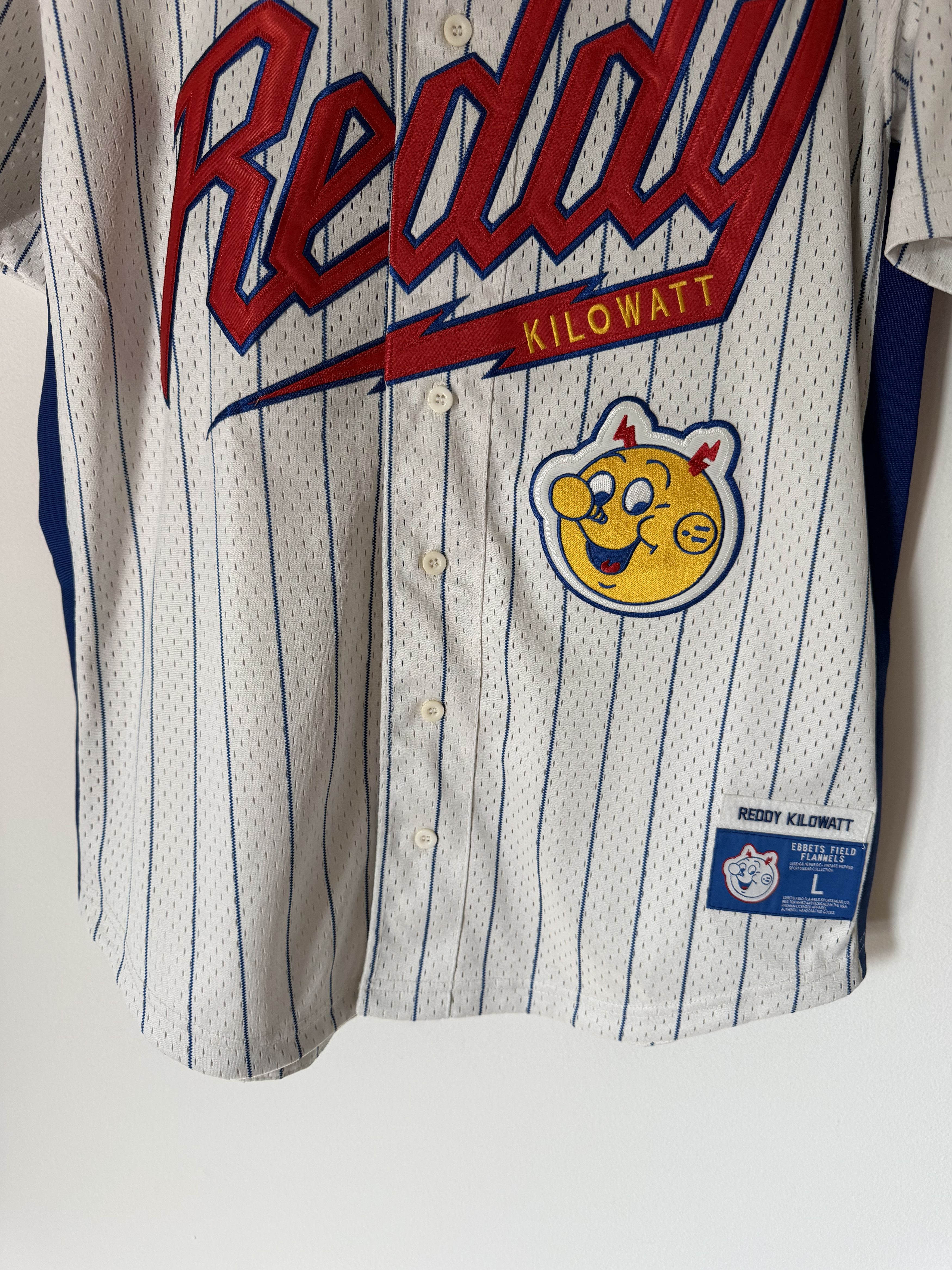 Ebbets Field Flannels Ebbets Field Reddy Kilowatt Pinstripe Mesh Jersey Size US XL / EU 56 / 4 - 4 Thumbnail