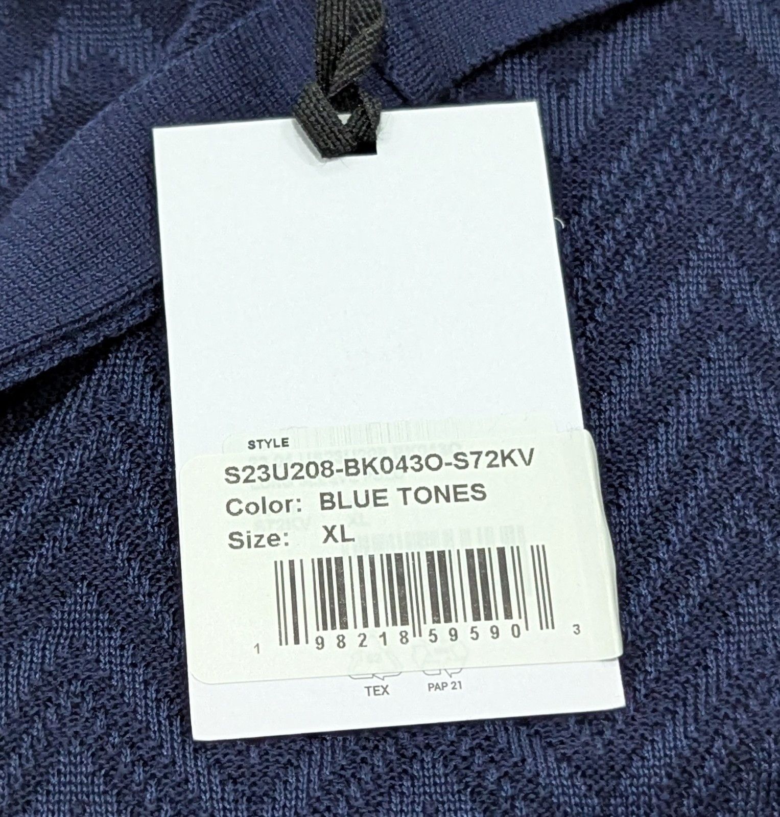 Missoni Missoni Textured Chevron Johnny Collar LS Polo Shirt Blue XL Size US XL / EU 56 / 4 - 6 Thumbnail