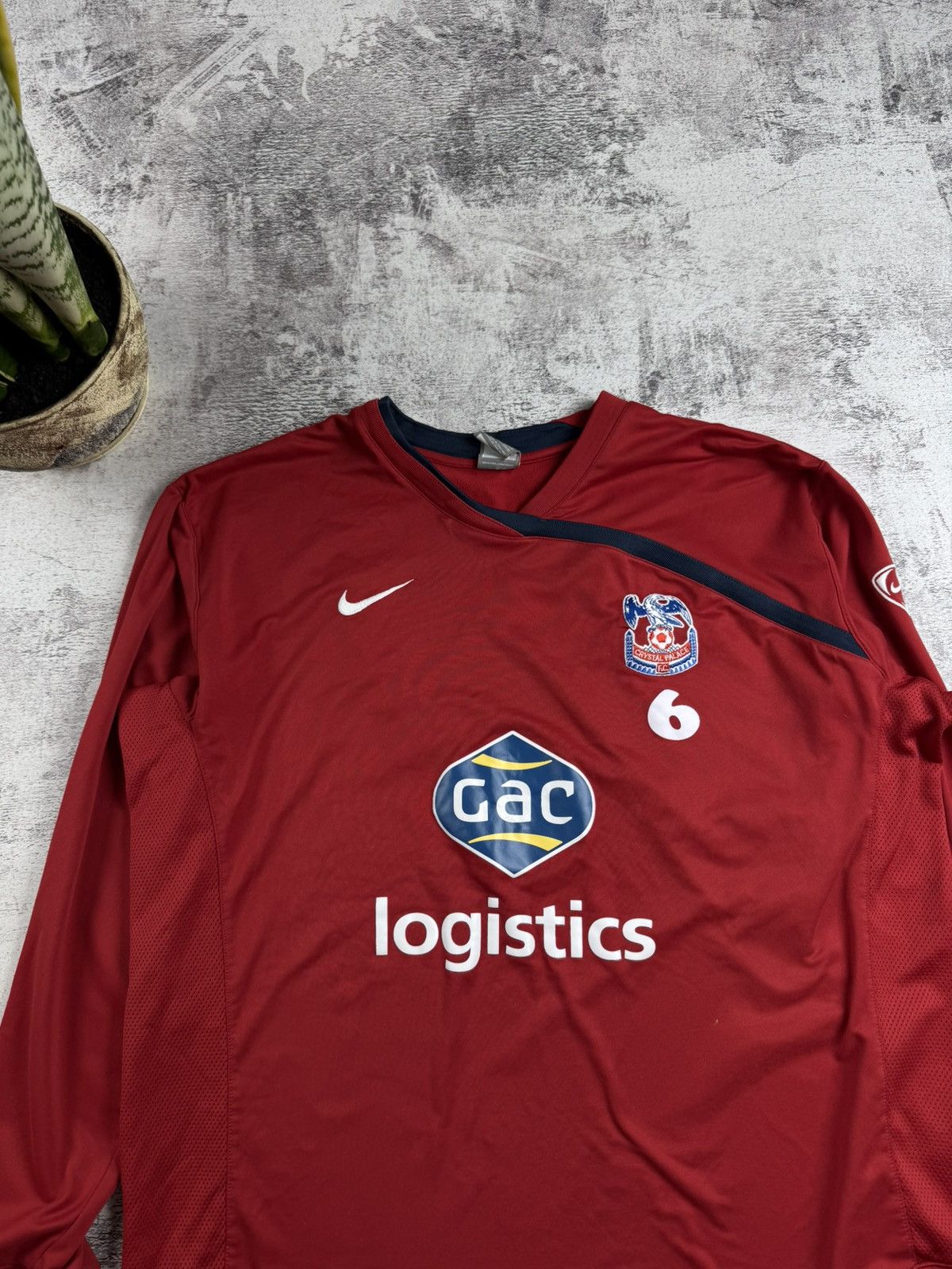 Nike #6 Crystal Palace FC Player Issue LongSleeve Nike Soccer Football Jersey T Shirt Size US XL / EU 56 / 4 - 5 Thumbnail