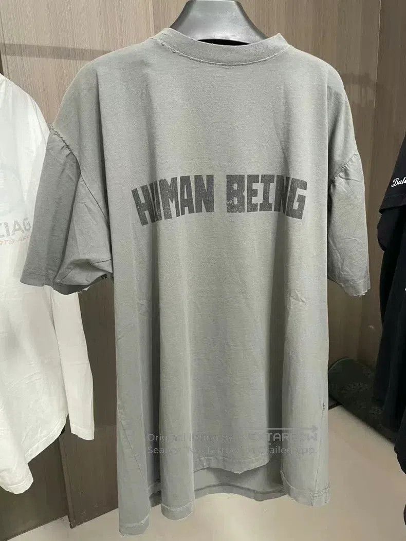 Balenciaga Balenciaga Grey Destroyed Short Sleeve Size US M / EU 48-50 / 2 - 1 Thumbnail