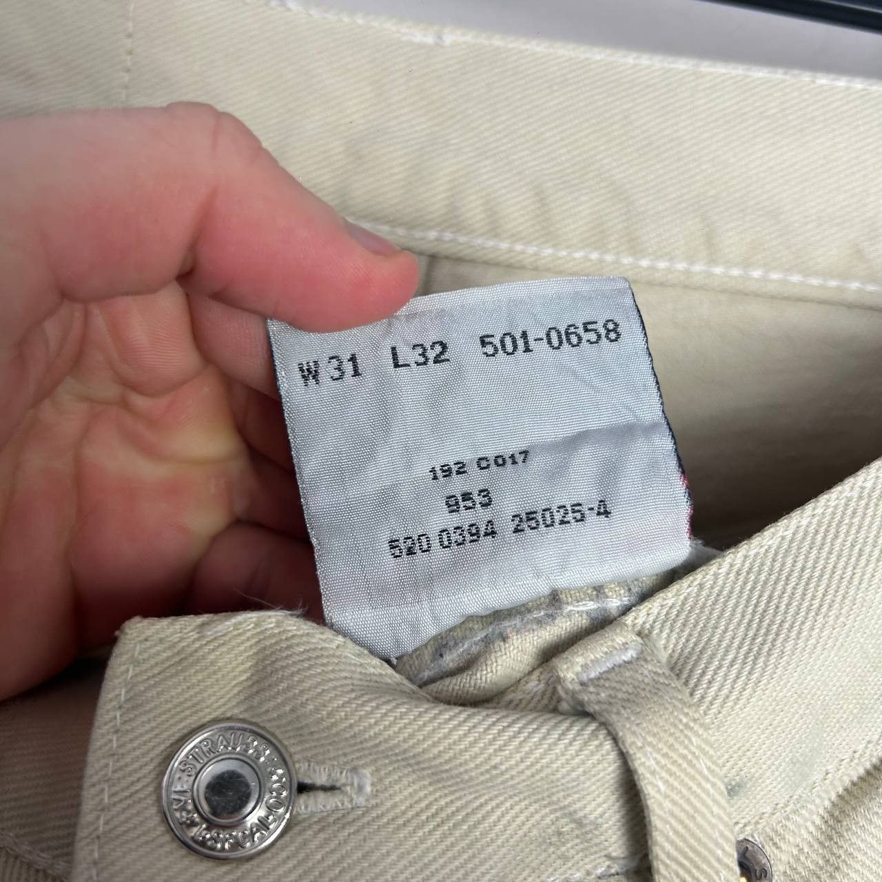 Levi's Vintage Clothing Vintage Levis 501xx Made In USA beige denim jeans Size US 34 / EU 50 - 17 Thumbnail