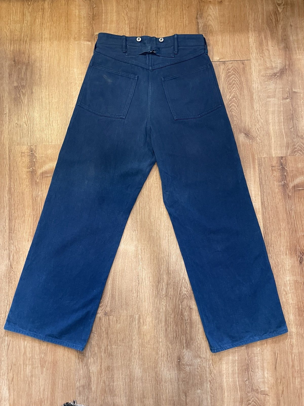 Taiga Takahashi Lot 209 Buckle-Backed Trousers in Indigo Size US 32 / EU 48 - 2 Thumbnail