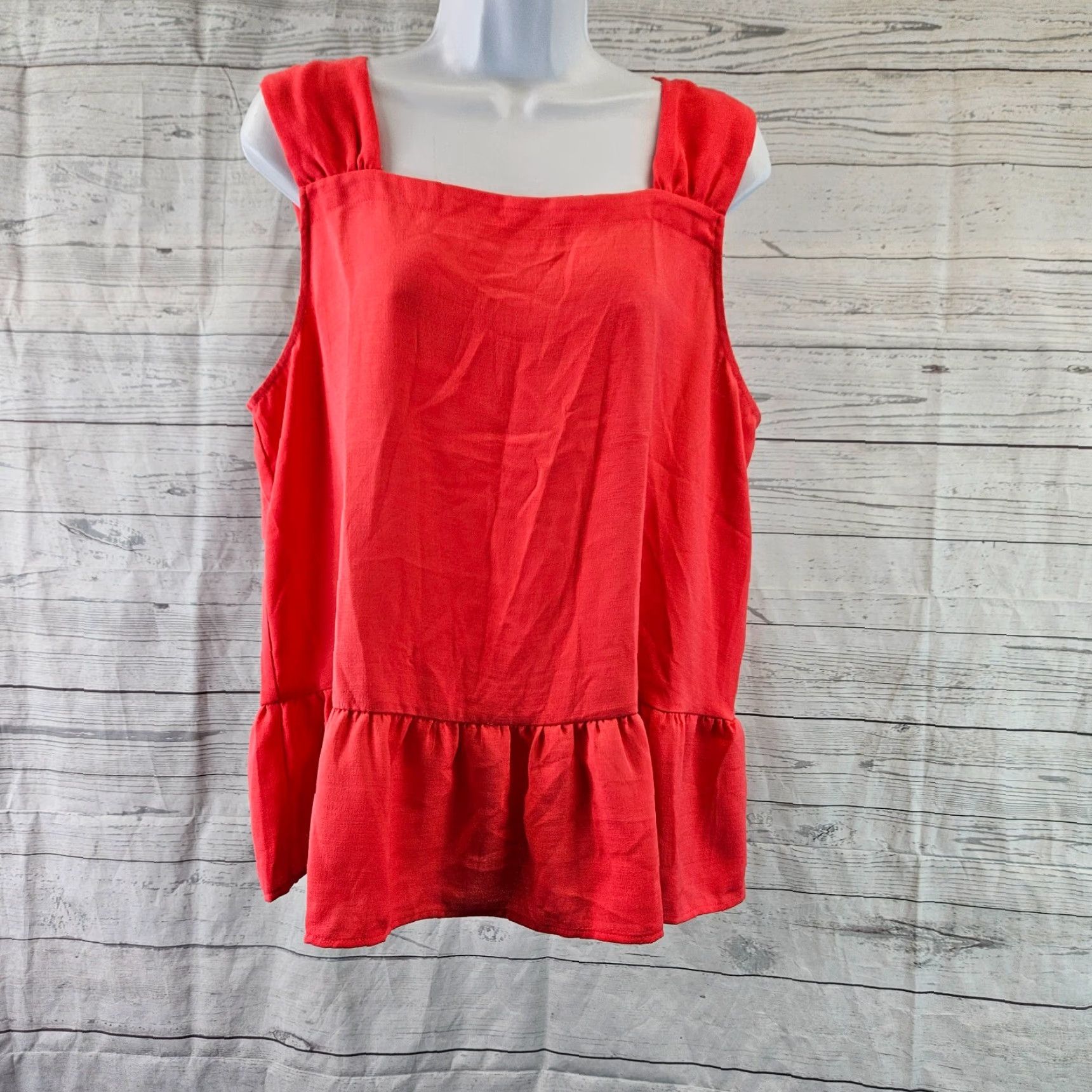 Loft VINTAGE? No. (Skip) Ann Taylor LOFT Womens Top Sz Large Solid Pink Sleeveless Square Neck Tank Shirt Ladies? Size L / US 10 / IT 46 - 2 Thumbnail