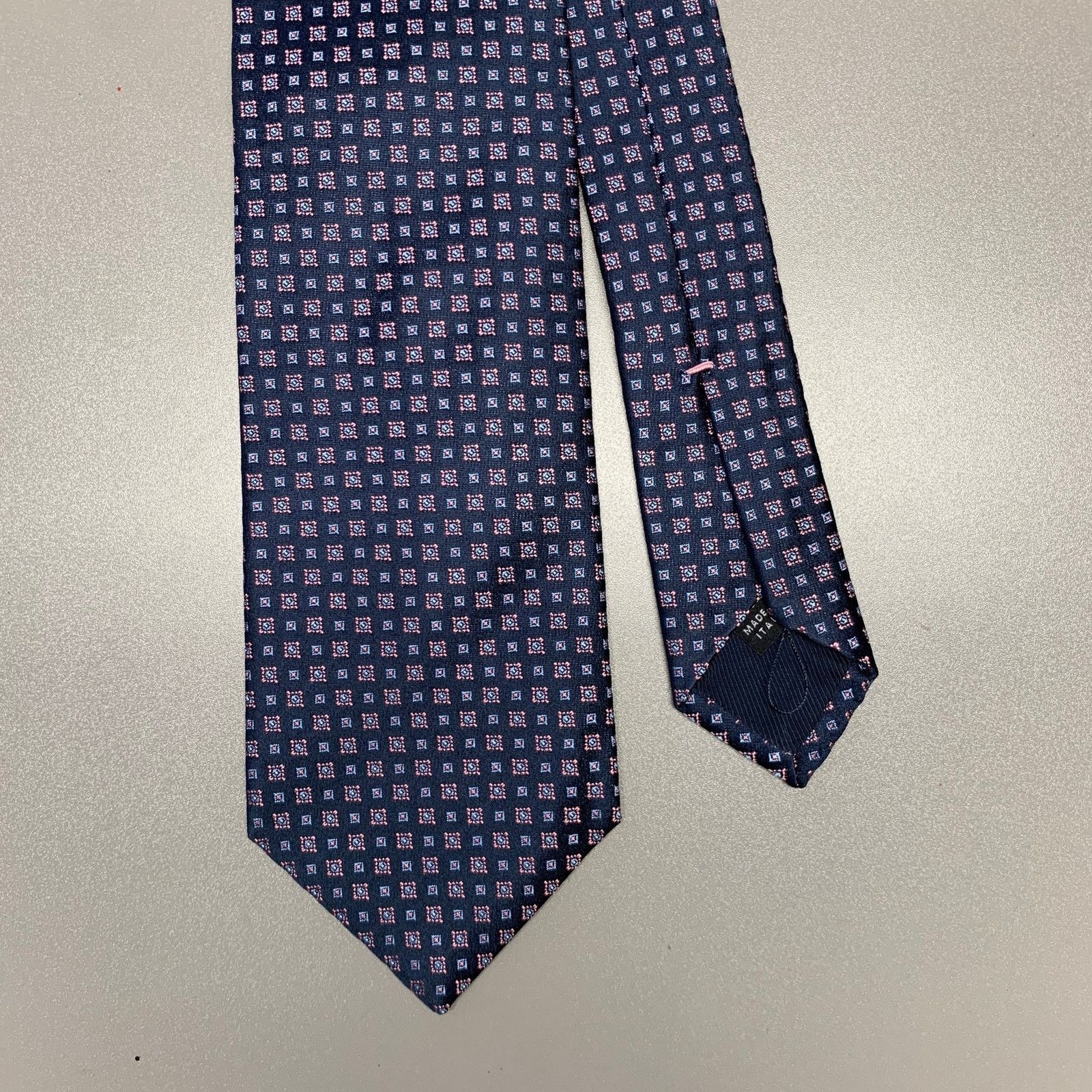 Other BORRELLI Blue Orange Squares Silk Tie Size ONE SIZE - 1 Thumbnail