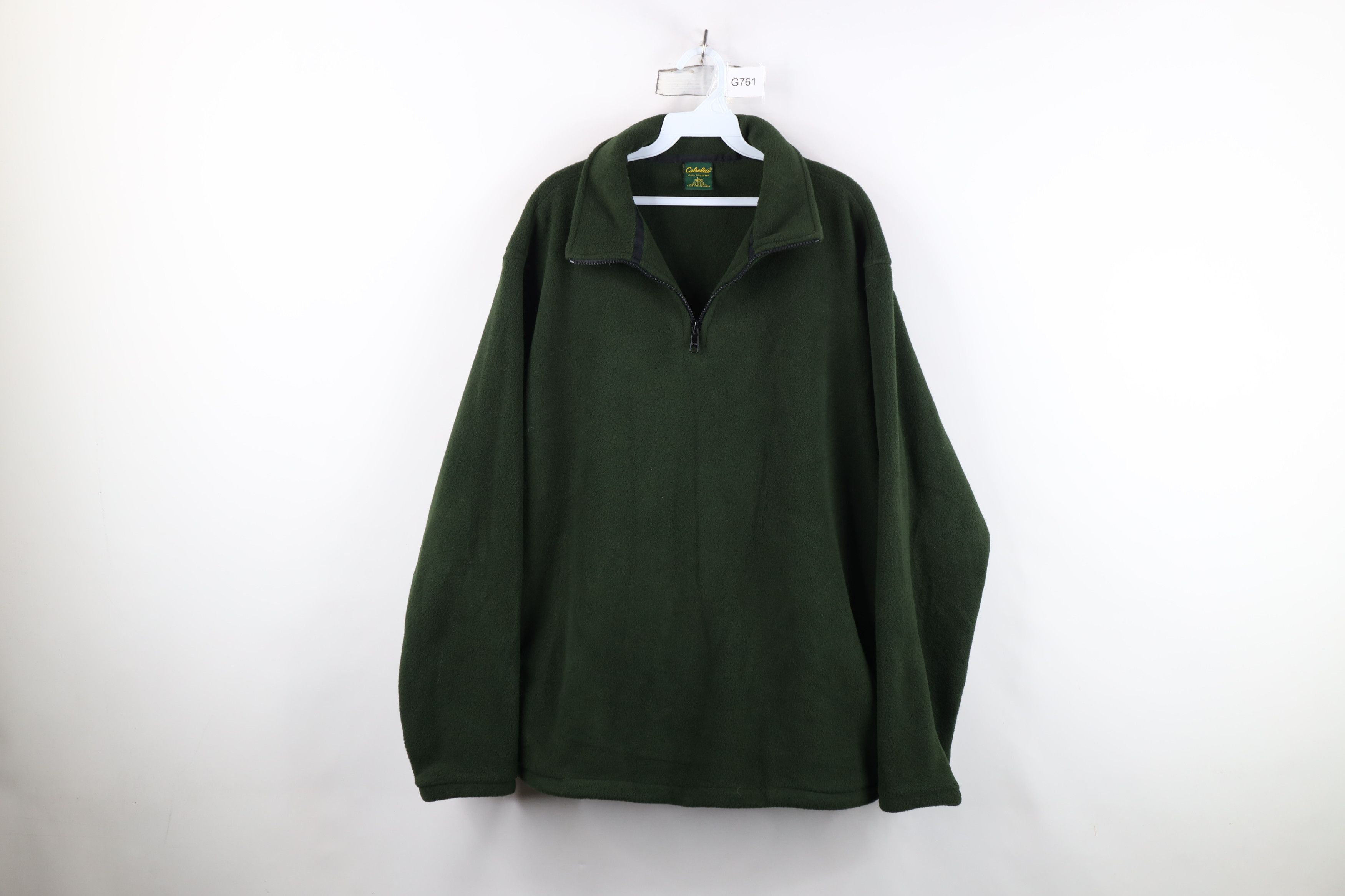 Cabelas Vintage 90s Cabelas Half Zip Fleece Pullover Sweater Green Size US L / EU 52-54 / 3 - 1 Thumbnail