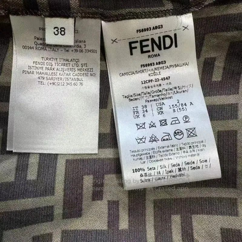 Fendi Fendi Khaki Silk Women's Blouse . Size M / US 6-8 / IT 42-44 - 5 Thumbnail