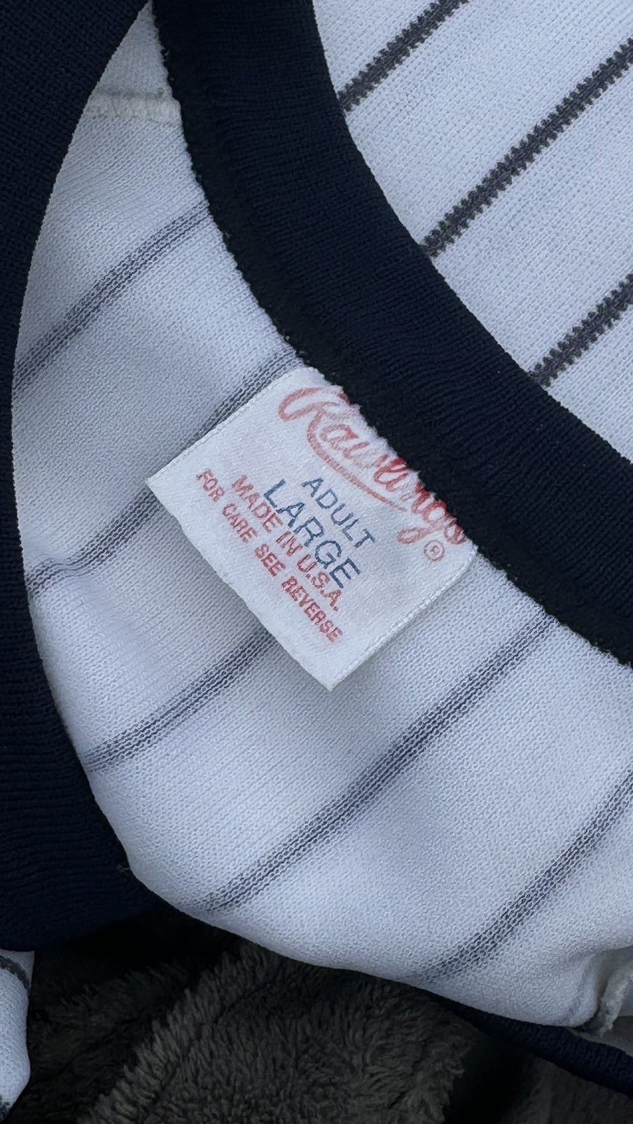 MLB × New York Yankees × Vintage 1980’s Rawlings vintage New York Yankees MLB striped jersey Size US L / EU 52-54 / 3 - 5 Thumbnail