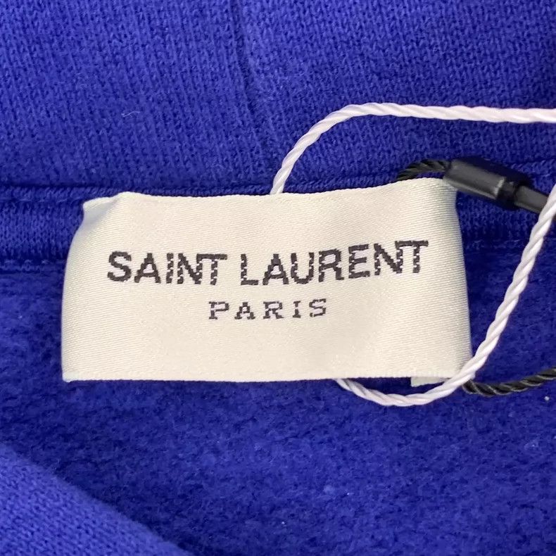 Saint Laurent Paris Saint Laurent Paris Dark blue letter printed cotton hooded Size US M / EU 48-50 / 2 - 5 Thumbnail