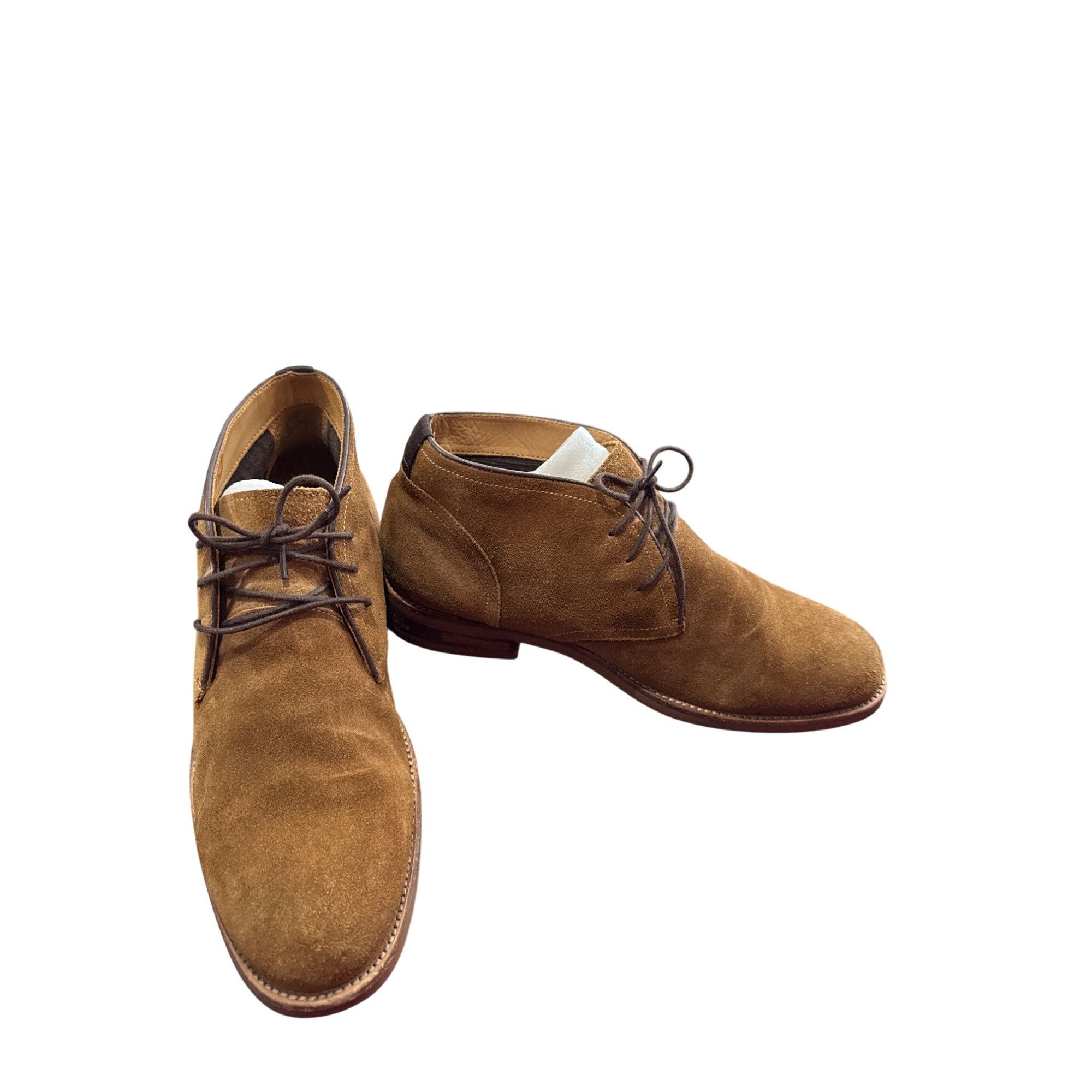 Designer Warfield Grand Mens Brown Leather Suede Ankle Chukka Boots S Size US 10.5 / EU 43-44 - 1 Thumbnail