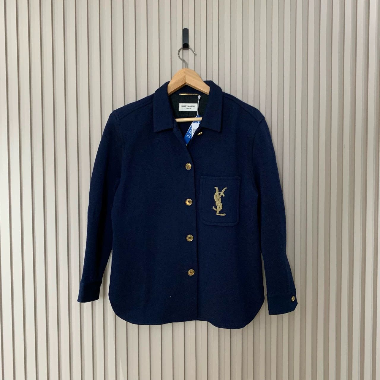 Saint Laurent Paris Gold thread embroidered wool jacket