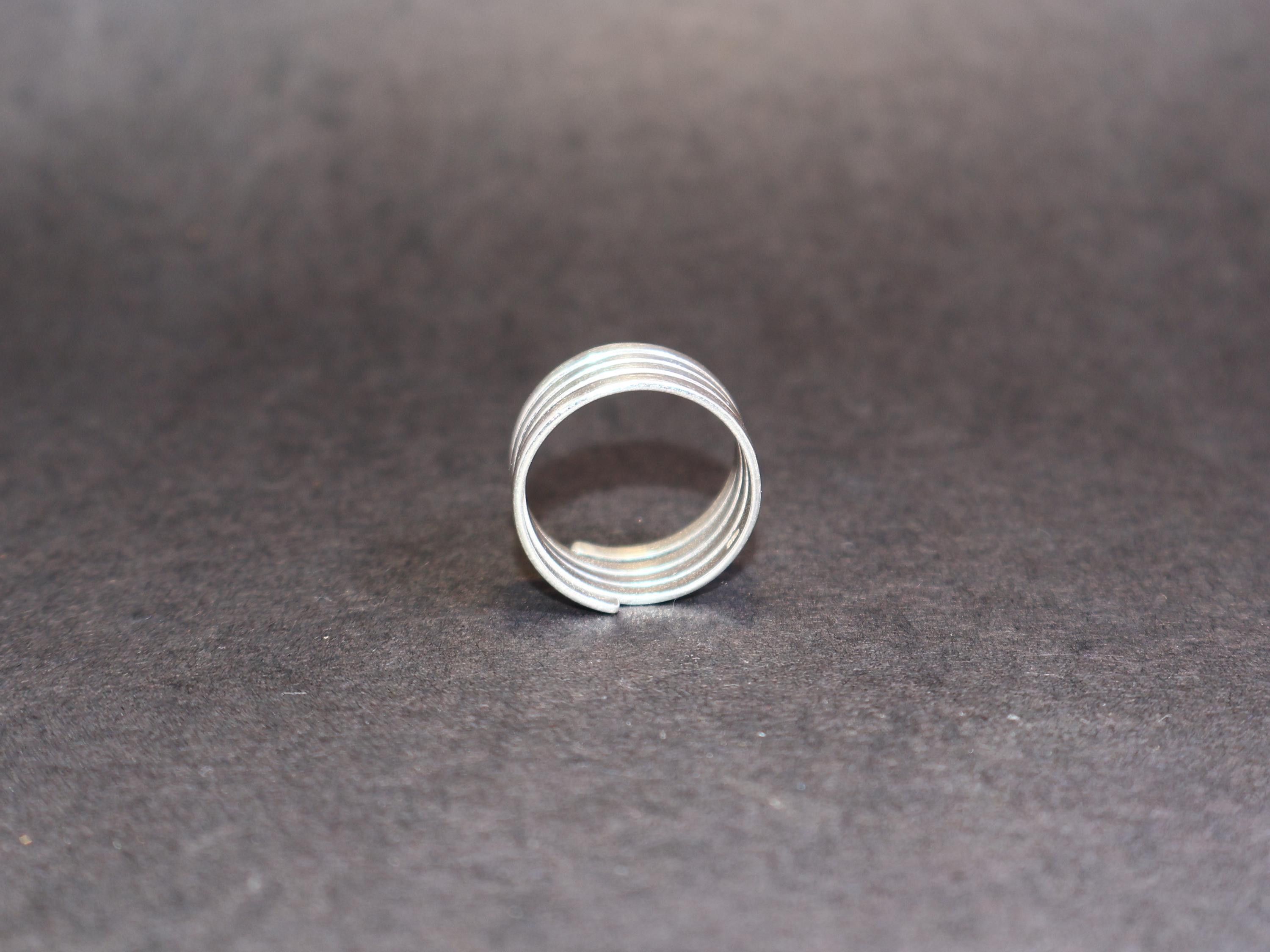 Handmade Spiral Band Ring, Sterling Silver Handmade Adjustable Ring, Size ONE SIZE - 7 Thumbnail