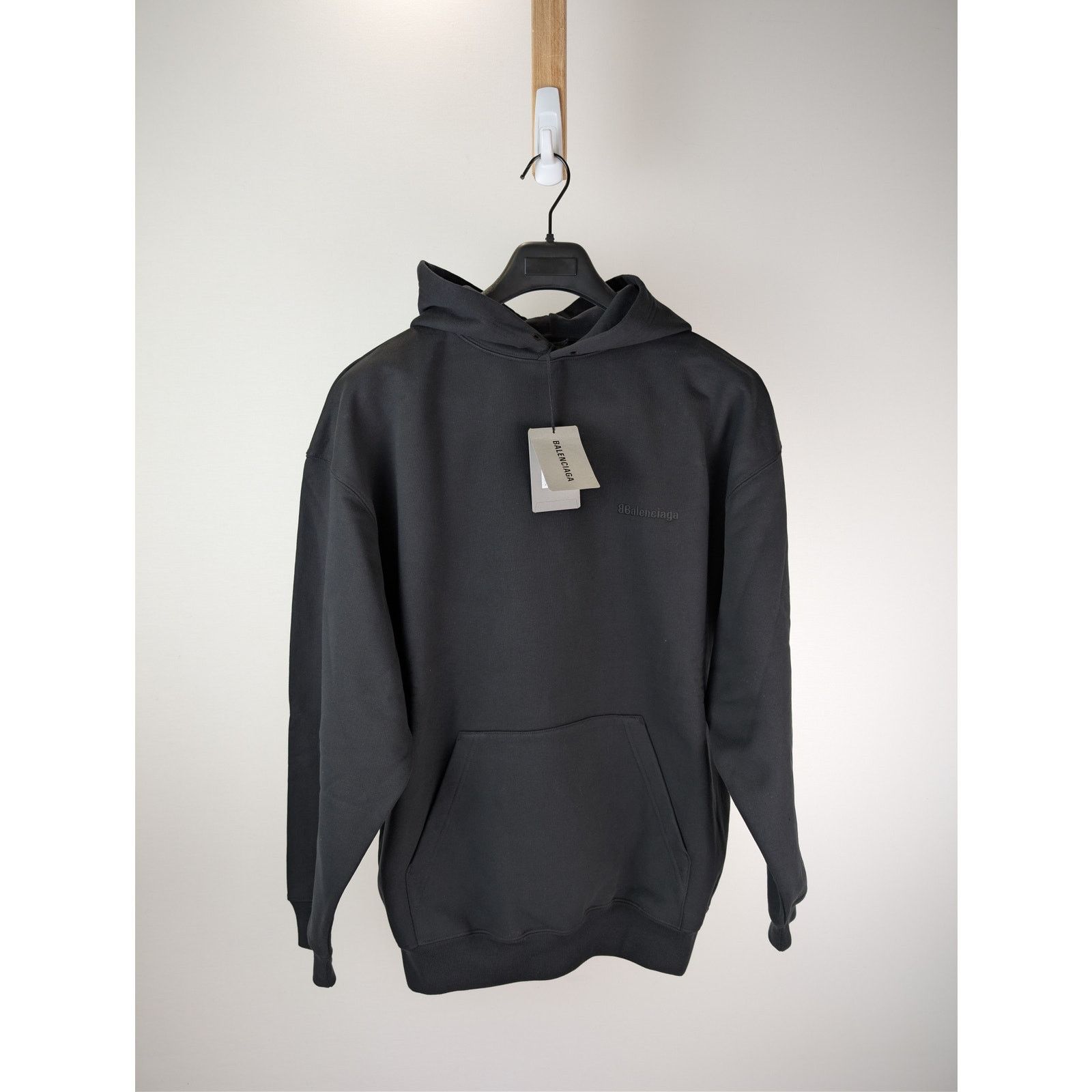 Balenciaga o1rshd1 BB Corp Molleton Bouclette Medium Fit Hoodie Black Size US L / EU 52-54 / 3 - 8 Thumbnail