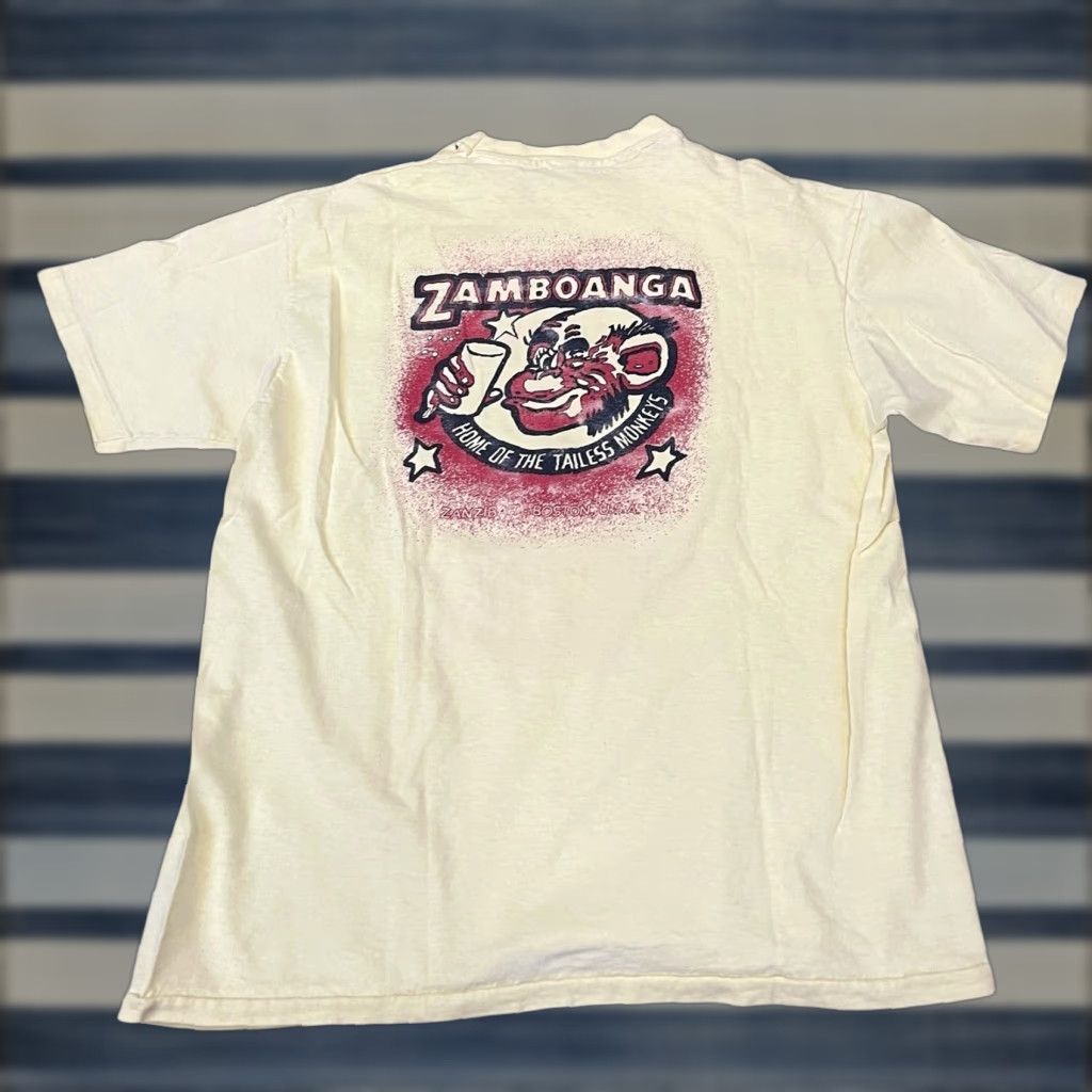 VINTAGE Zanzibar 1980s T-Shirt Men's Medium Pale Yellow Cotton