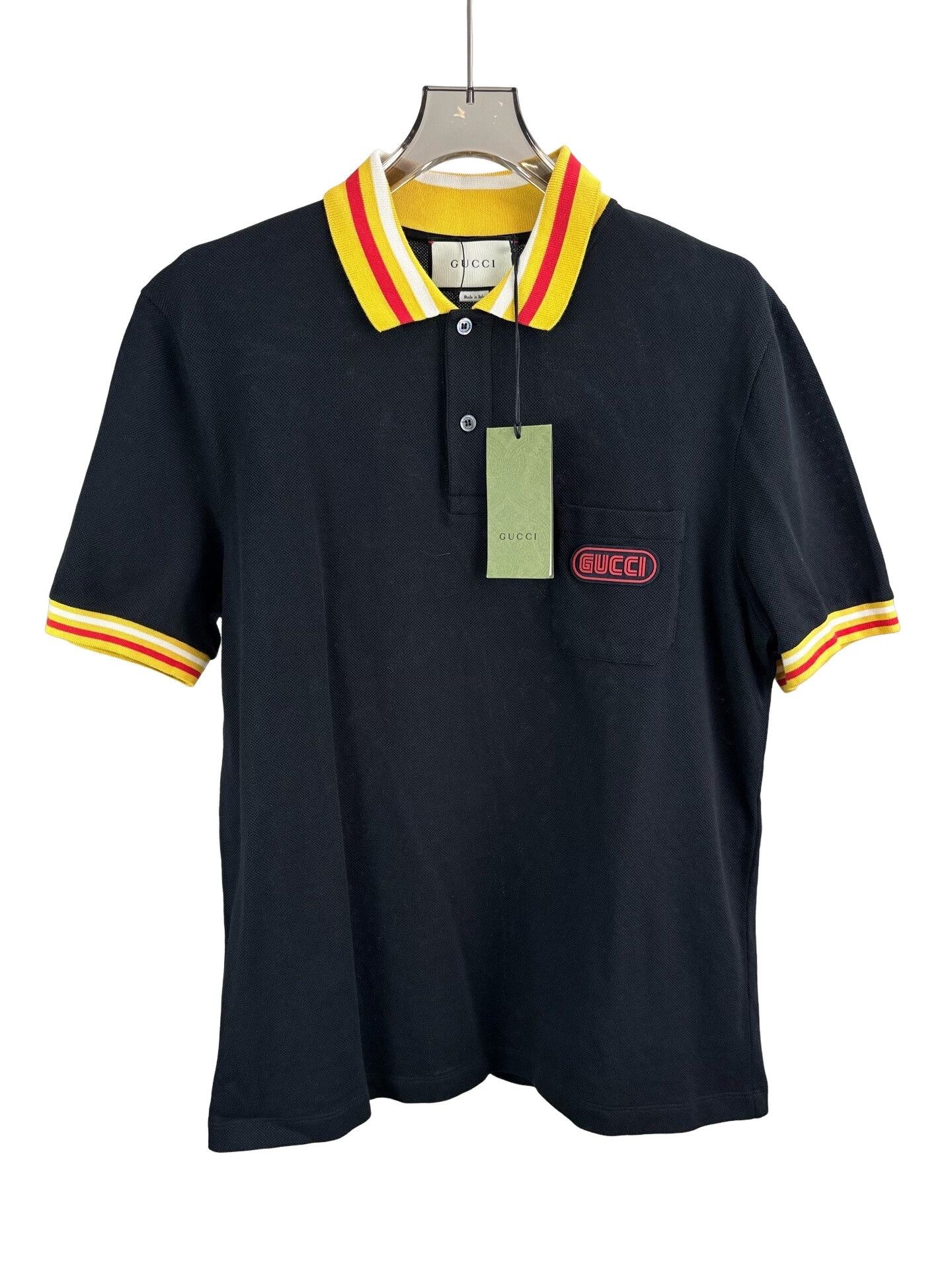 Gucci Gucci Logo Patch Striped Polo XL Size US XL / EU 56 / 4 - 1 Thumbnail