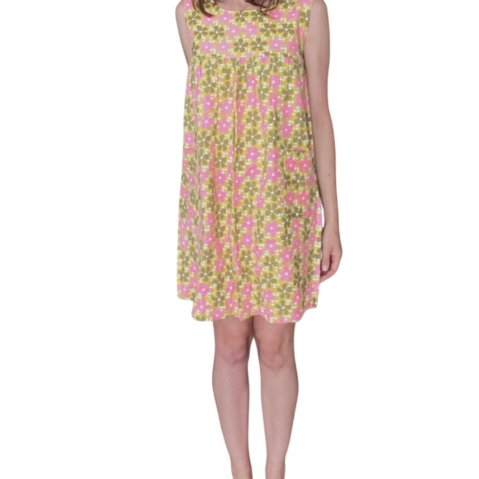 Vintage True VTG 60s cotton house/mini-dress WITH pockets! Size ONE SIZE - 7 Thumbnail
