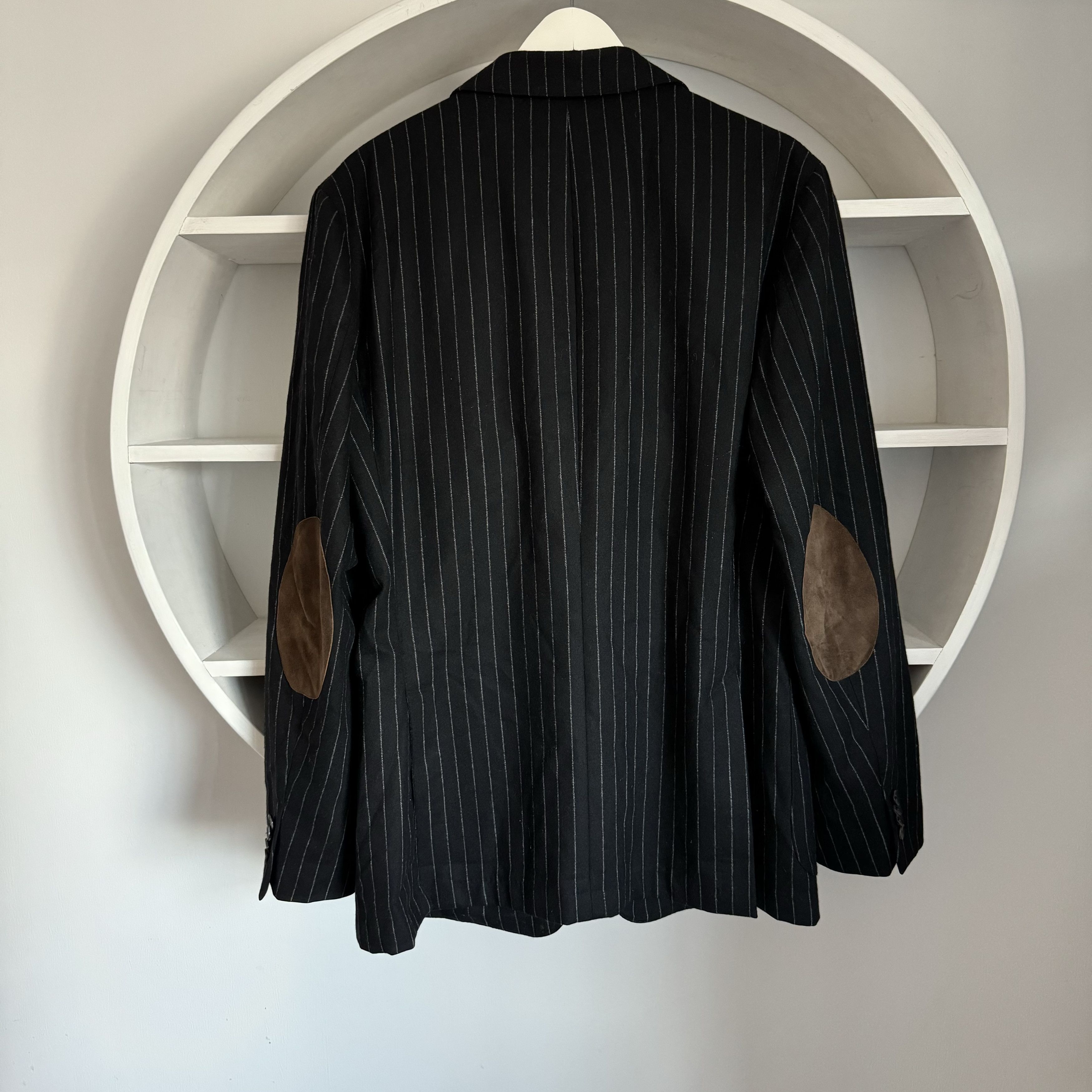 Loro Piana Men's WINDSOR SARTORIA WOOl CASHMERE Black Stripped Blazer Size 50R - 4 Thumbnail