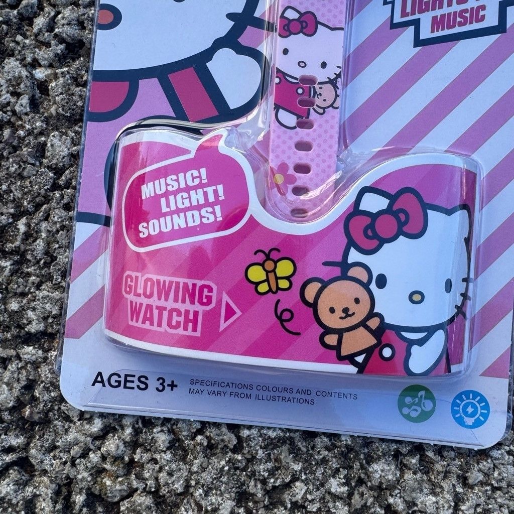 The Unbranded Brand Hello Kitty Pink & White Watch with Lights and Music Size ONE SIZE - 5 Thumbnail