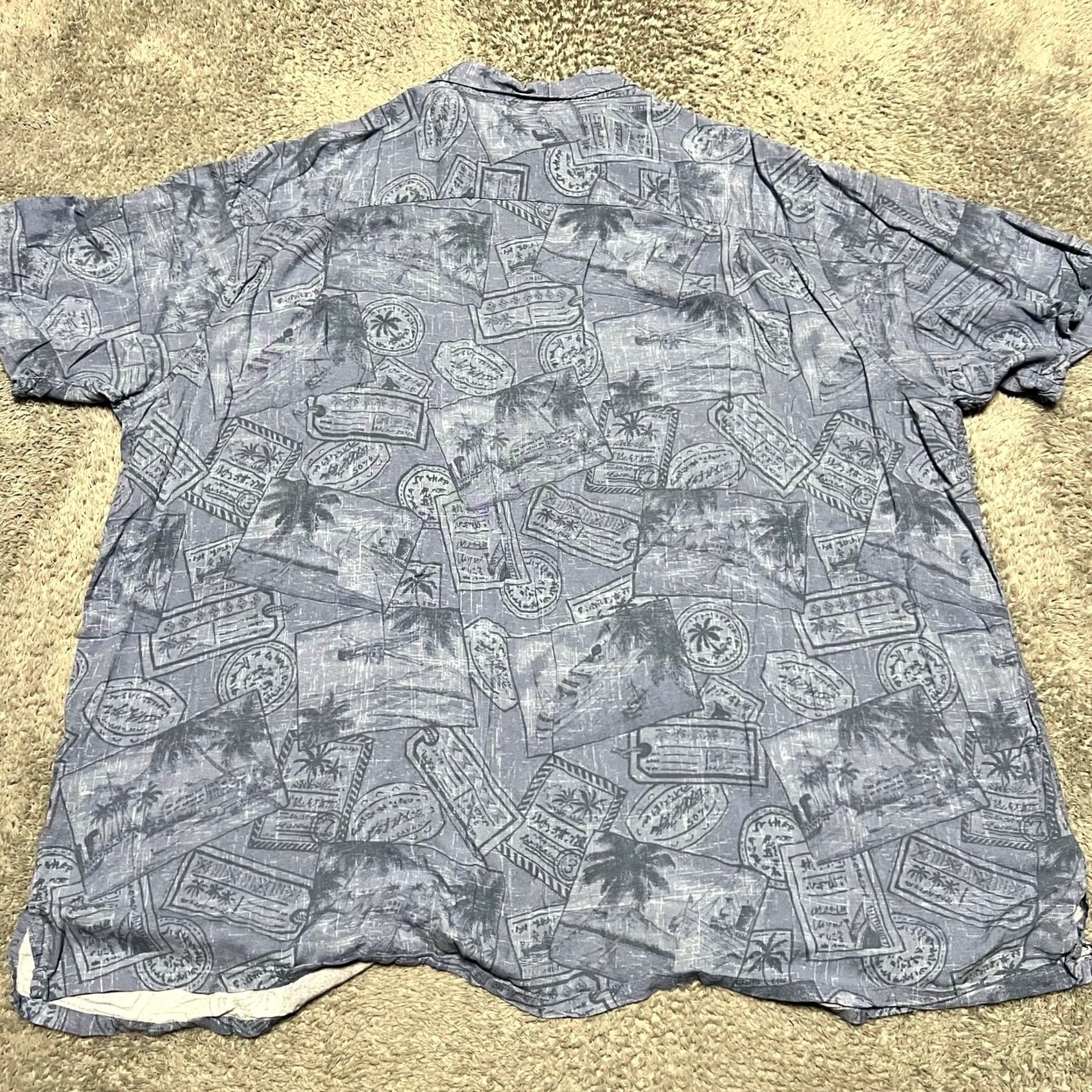 Vintage Batik Bay Hawaiian Shirt Mens 3XB Blue Floral Button Up Short Sleeve Rayon Size US XXL / EU 58 / 5 - 3 Thumbnail