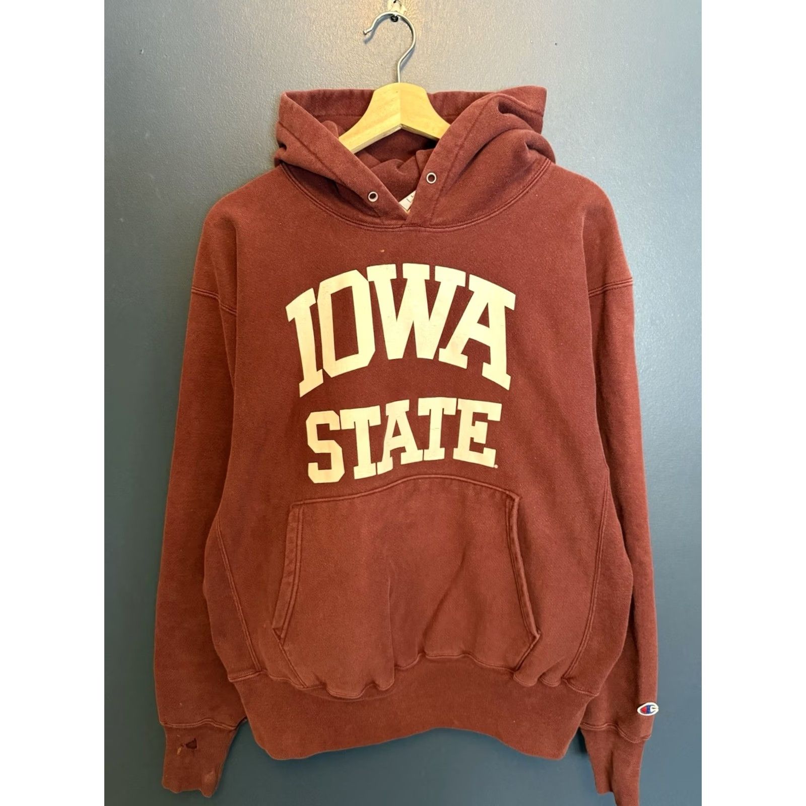 Champion Y2K Champion Iowa State University Maroon Cotton Hoodie Size Large Size US L / EU 52-54 / 3 - 3 Thumbnail