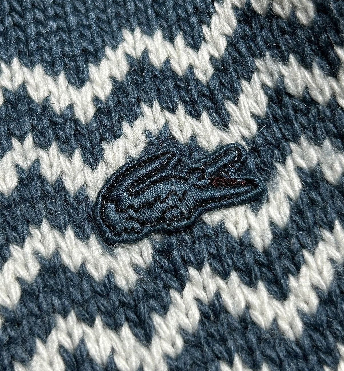 Lacoste × Vintage Vintage Lacoste Knitted V Neck Pattern Sweater Size US L / EU 52-54 / 3 - 5 Thumbnail