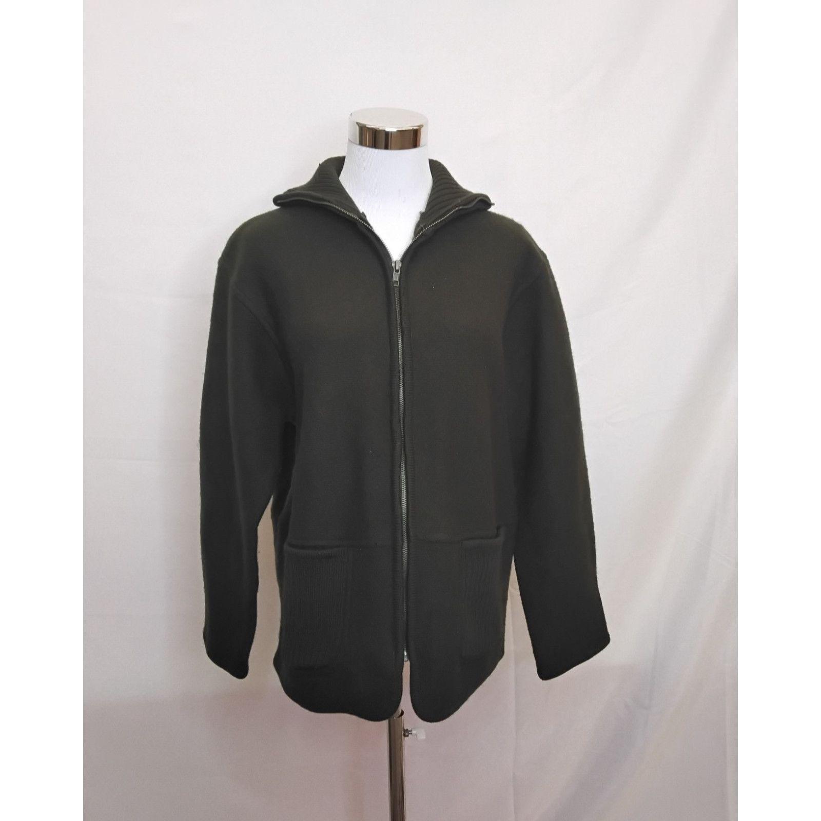 Other Tally-Ho Sweater Full Zip Cardigan Women's M Green 100% Wool Size M / US 6-8 / IT 42-44 - 2 Thumbnail