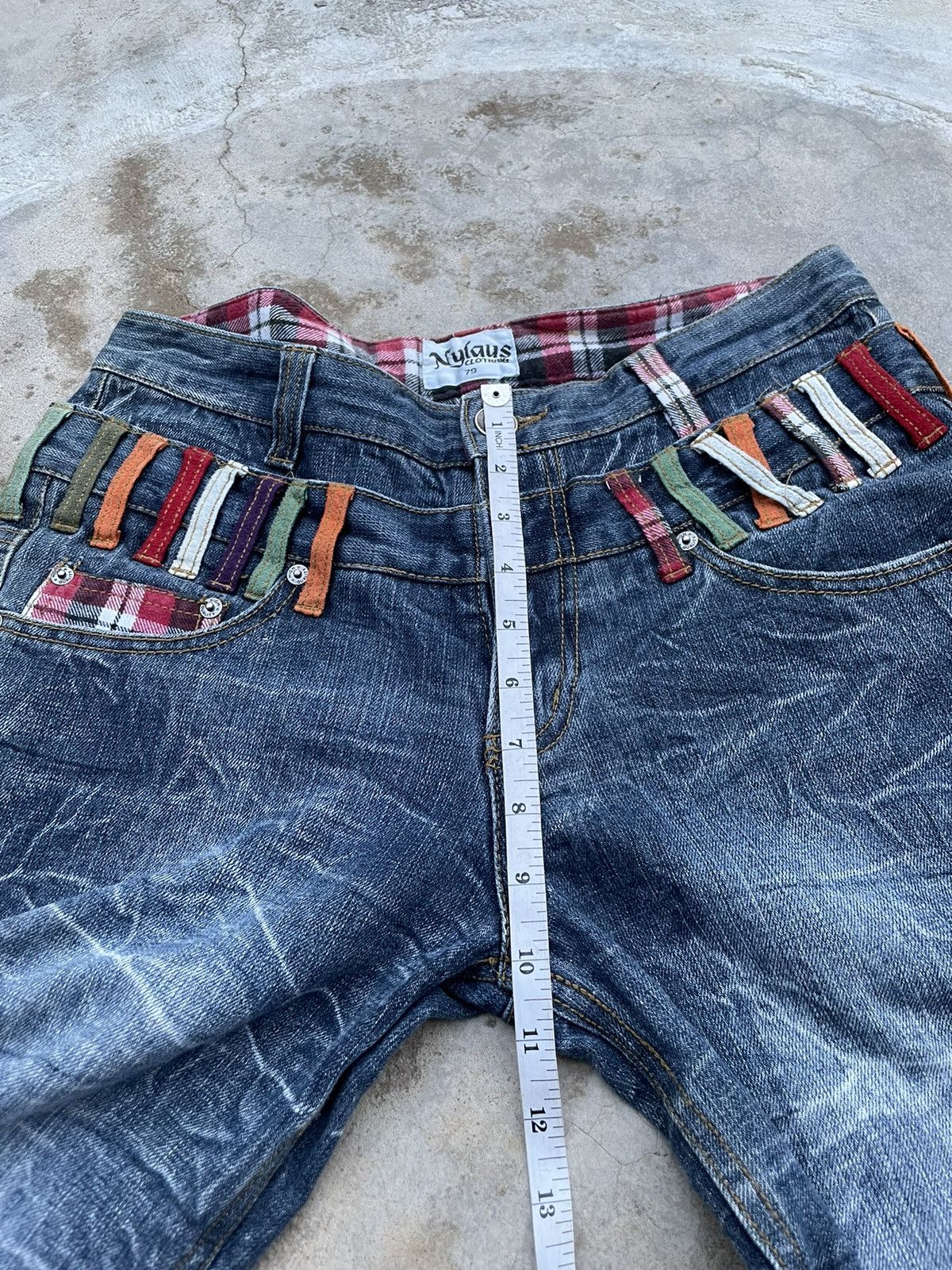 Japanese Brand Nylaus Double Waist Acid Wash Short Size US 31 - 8 Thumbnail
