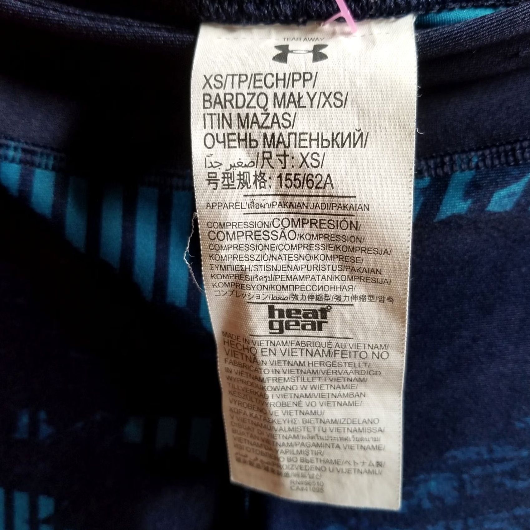 Under Armour Under Armour Compression Heat Gear Womens Black Teal Size XS Athletic Leggings Size 26" / US 2 / IT 38 - 4 Thumbnail