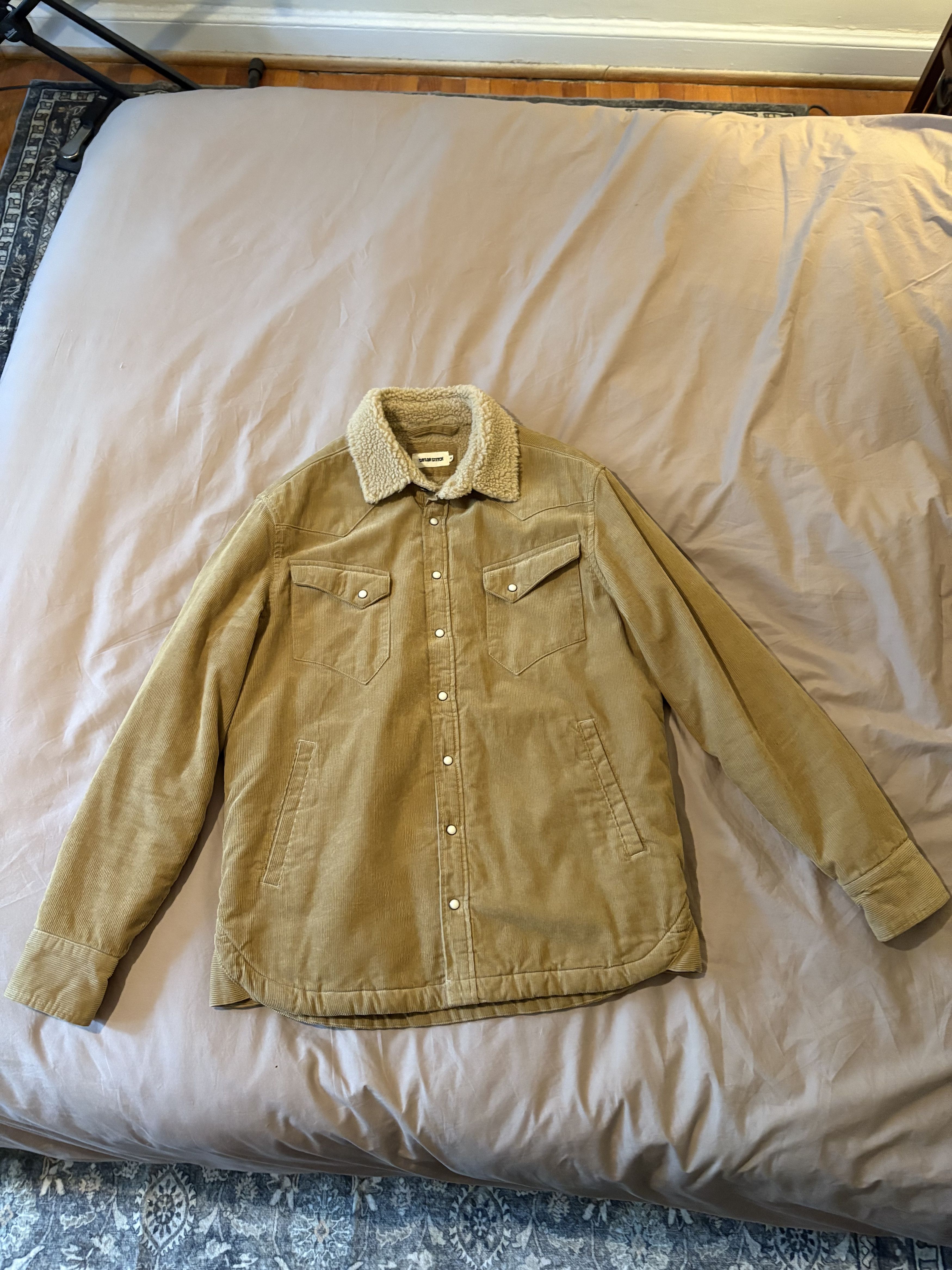 Sherpa-Lined Corduroy Western Shirt Jacket