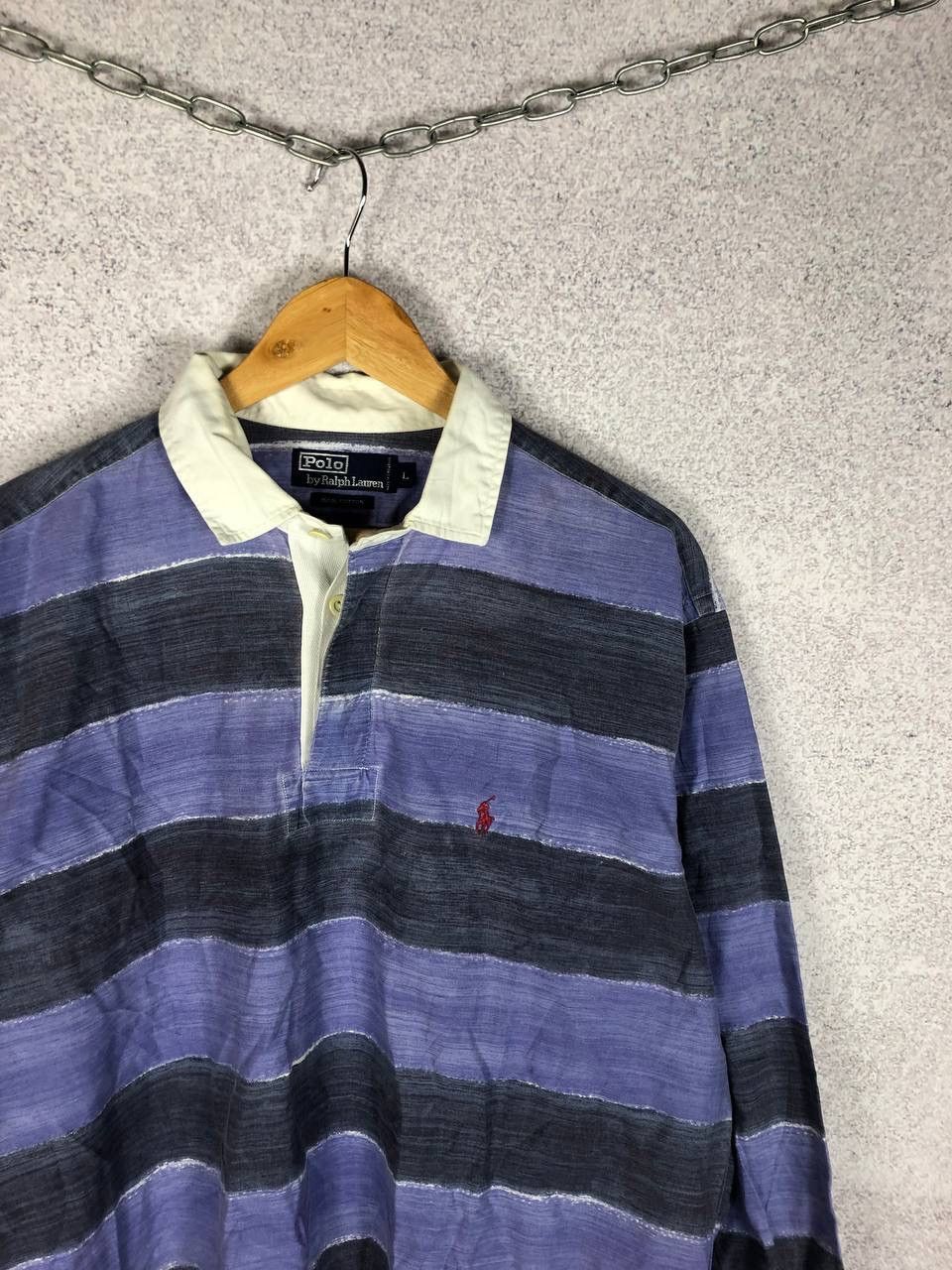 Polo Ralph Lauren Vintage Rugby Polo Ralph Lauren Striped Shirt Longsleeve Size US L / EU 52-54 / 3 - 2 Thumbnail
