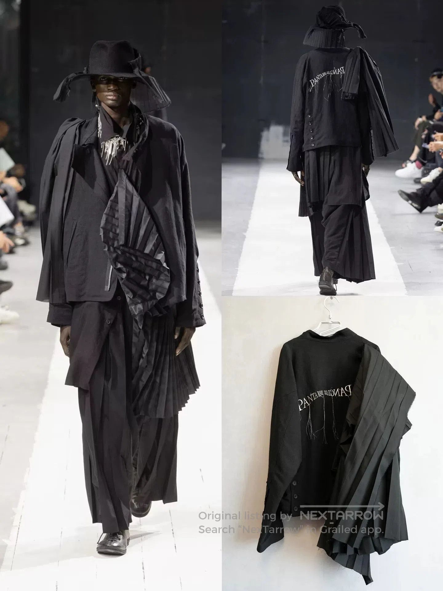 pleated embroidered jacket by yohji yamamoto.